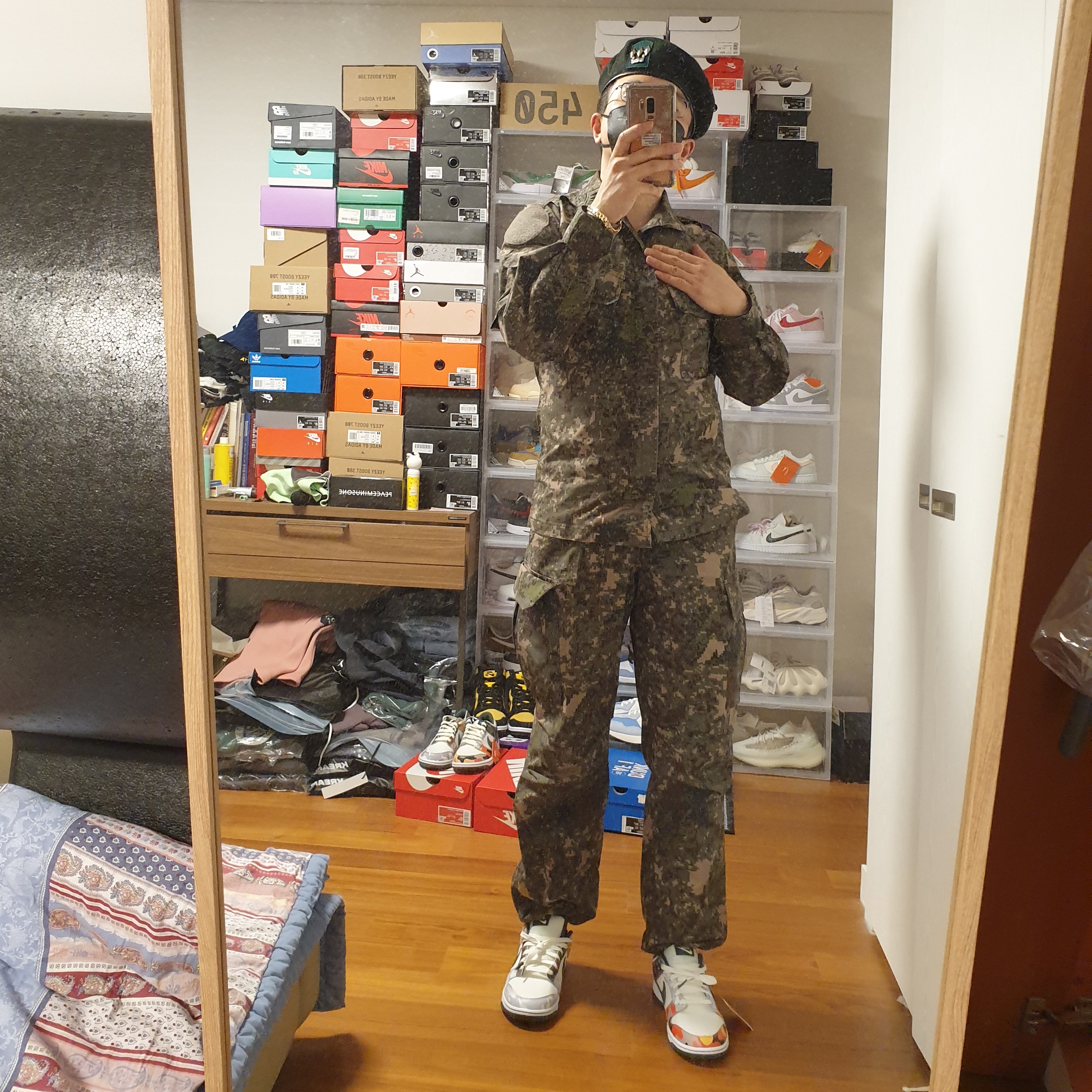 Nike Dunk Low SE Sail Multi Camo 착용 스타일 - 2