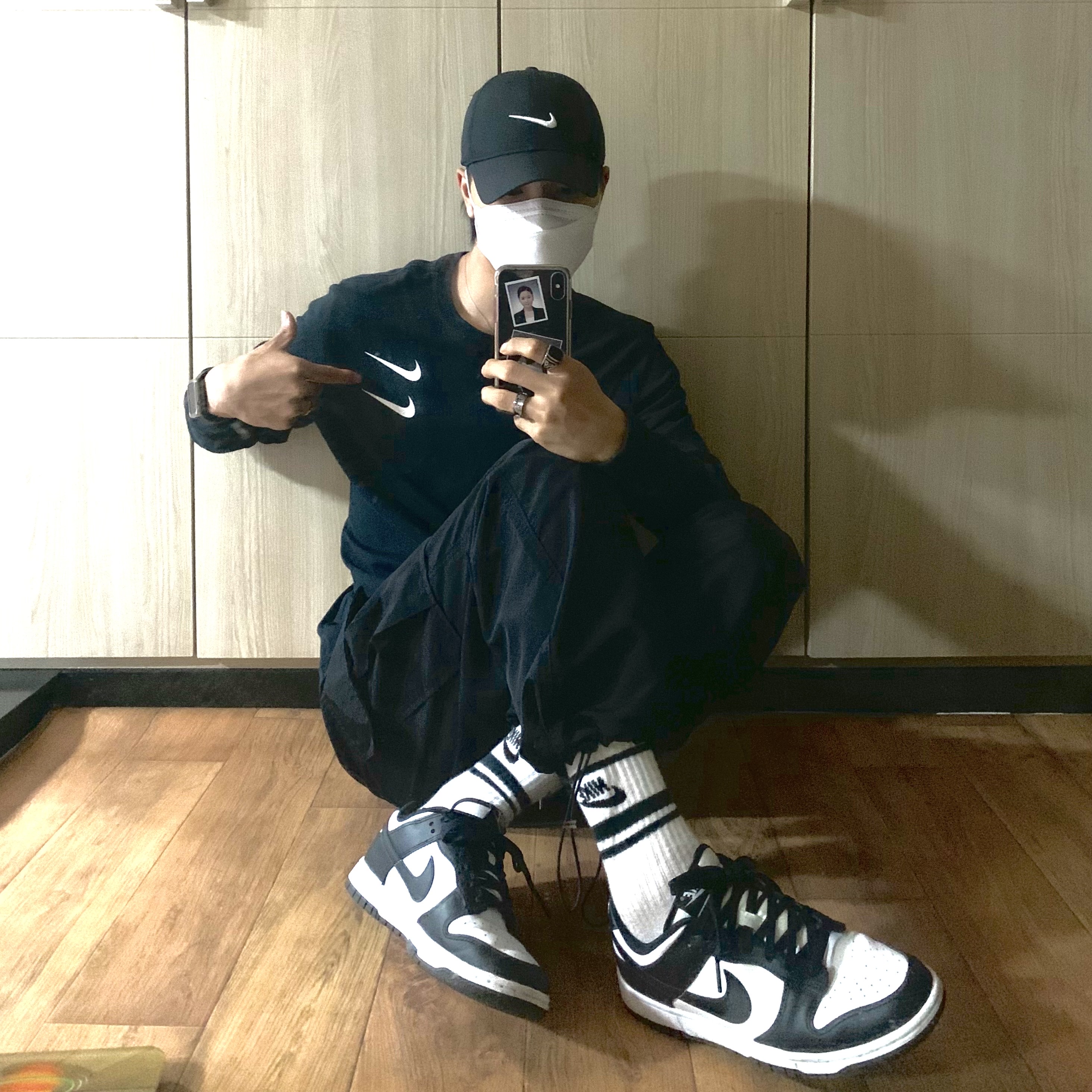 Nike Dunk Low Retro Black, (W) Nike Dunk Low Black 착용 스타일