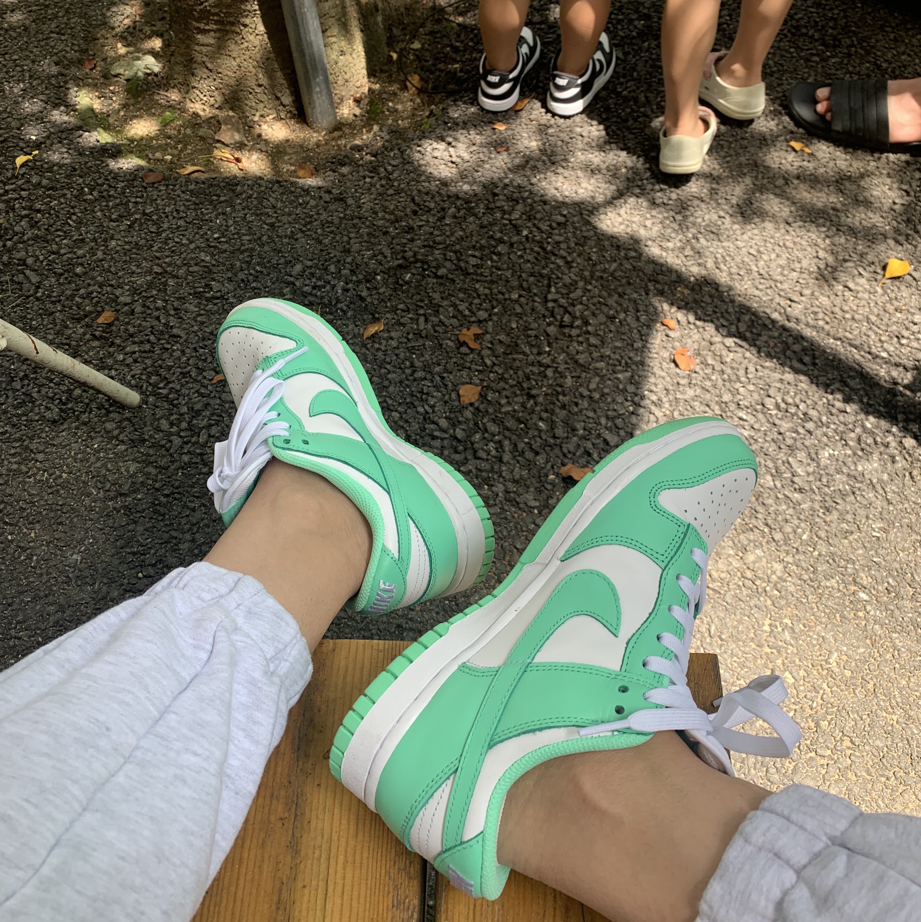 (W) Nike Dunk Low Green Glow, (TD) Nike Dunk Low Black 착용 스타일