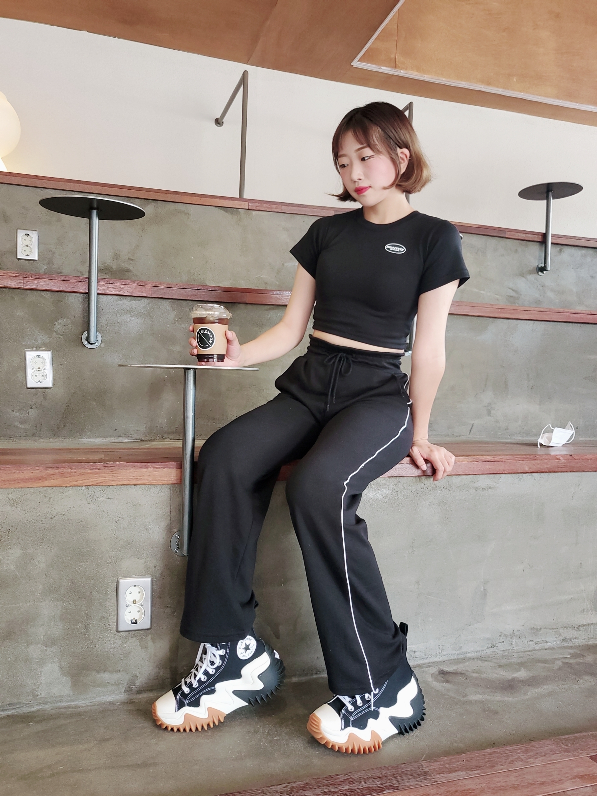 Converse Run Star Motion High Black 착용 스타일