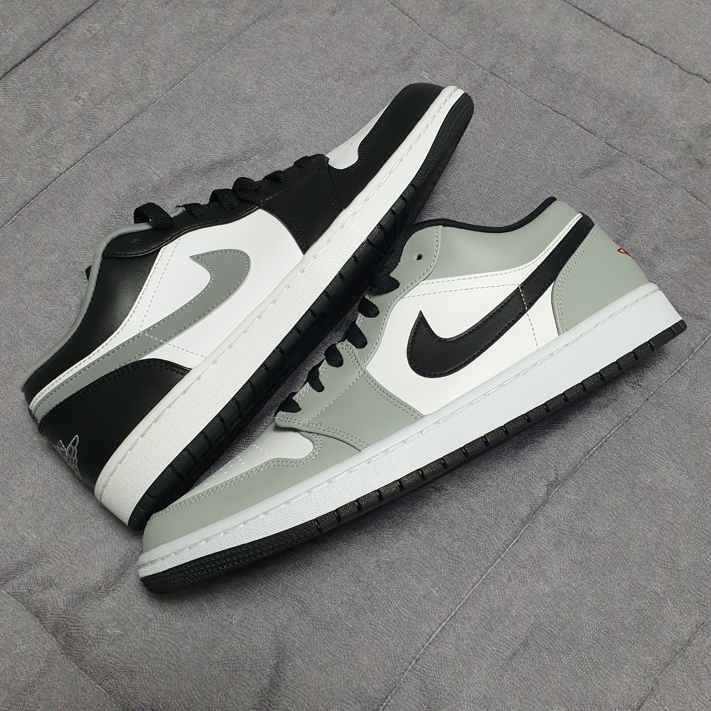 Jordan 1 Low Black Particle Grey, (GS) Jordan 1 Low Black Particle Grey 착용 스타일 - 2