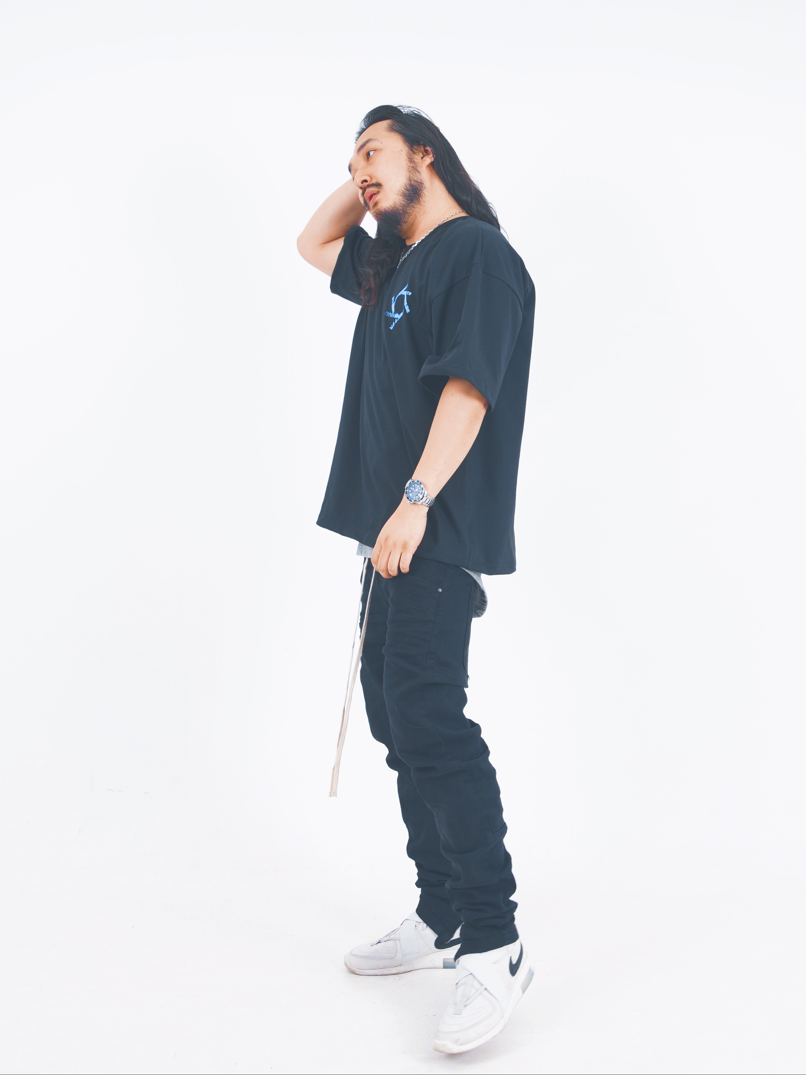Nike x Fear of God Air Fear of God Raid Light Bone 착용 스타일