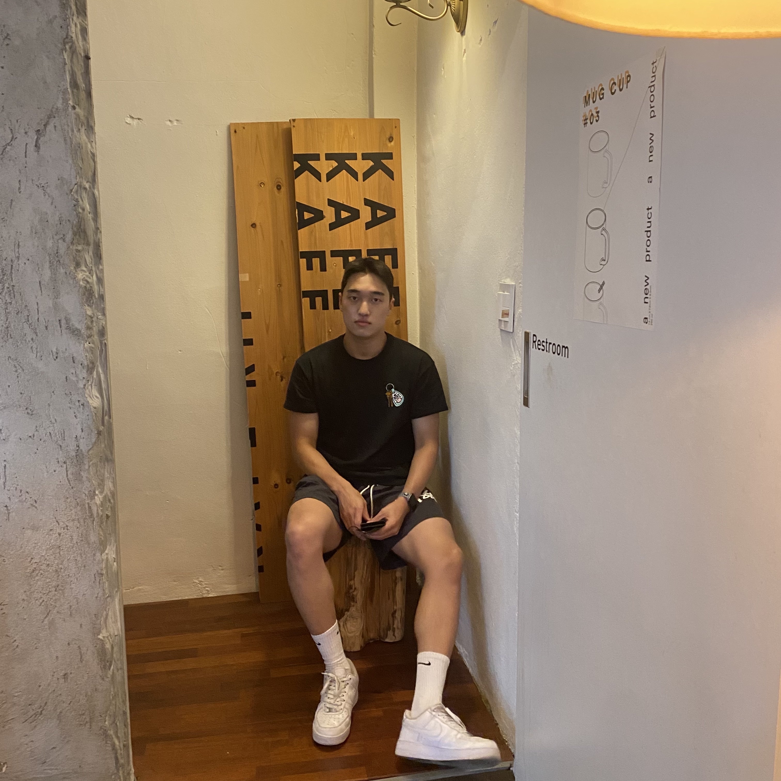 Nike Air Force 1 '07 Low White, Nike x Stussy Water Shorts Off Noir 착용 스타일