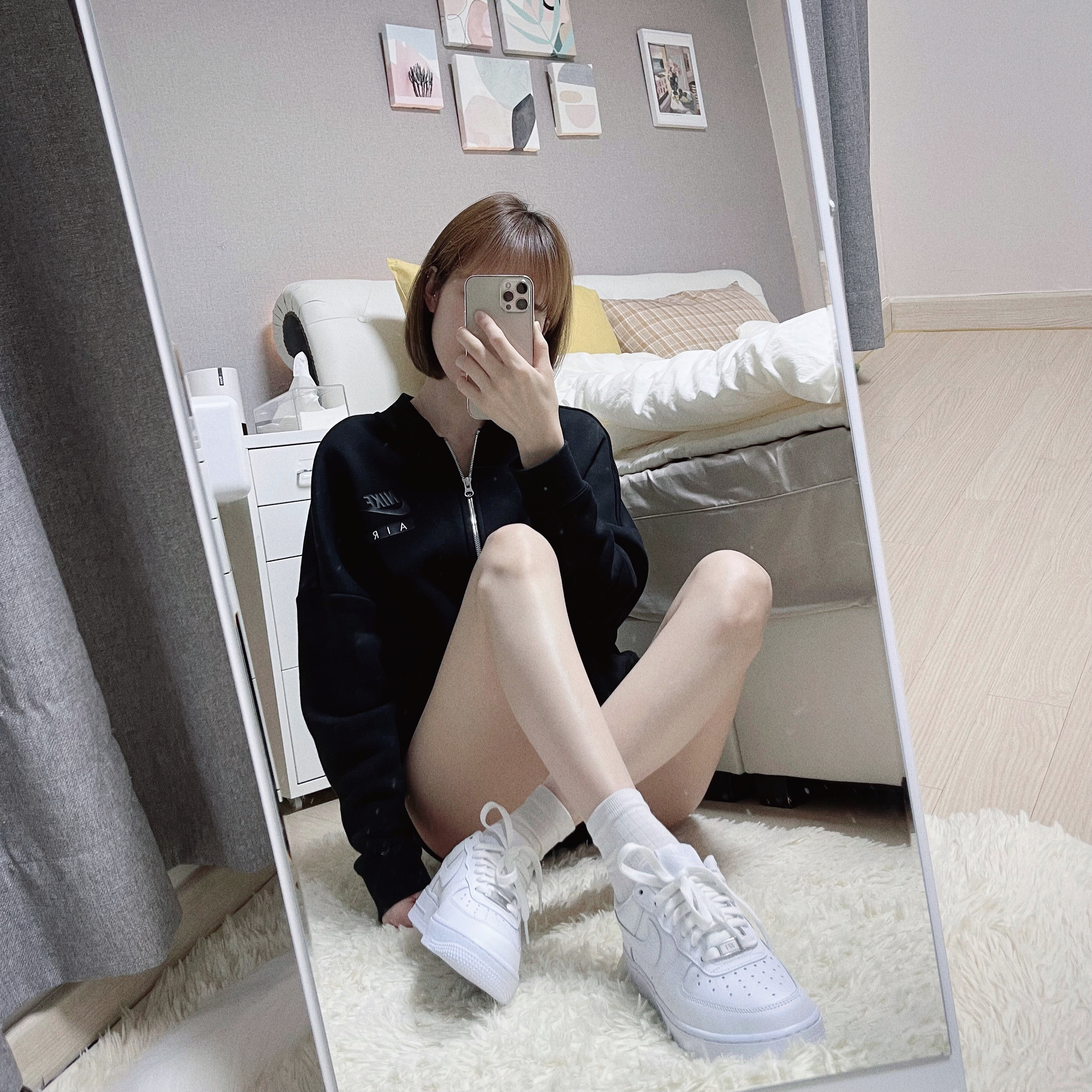 (W) Nike Air Force 1 '07 Low White 착용 스타일