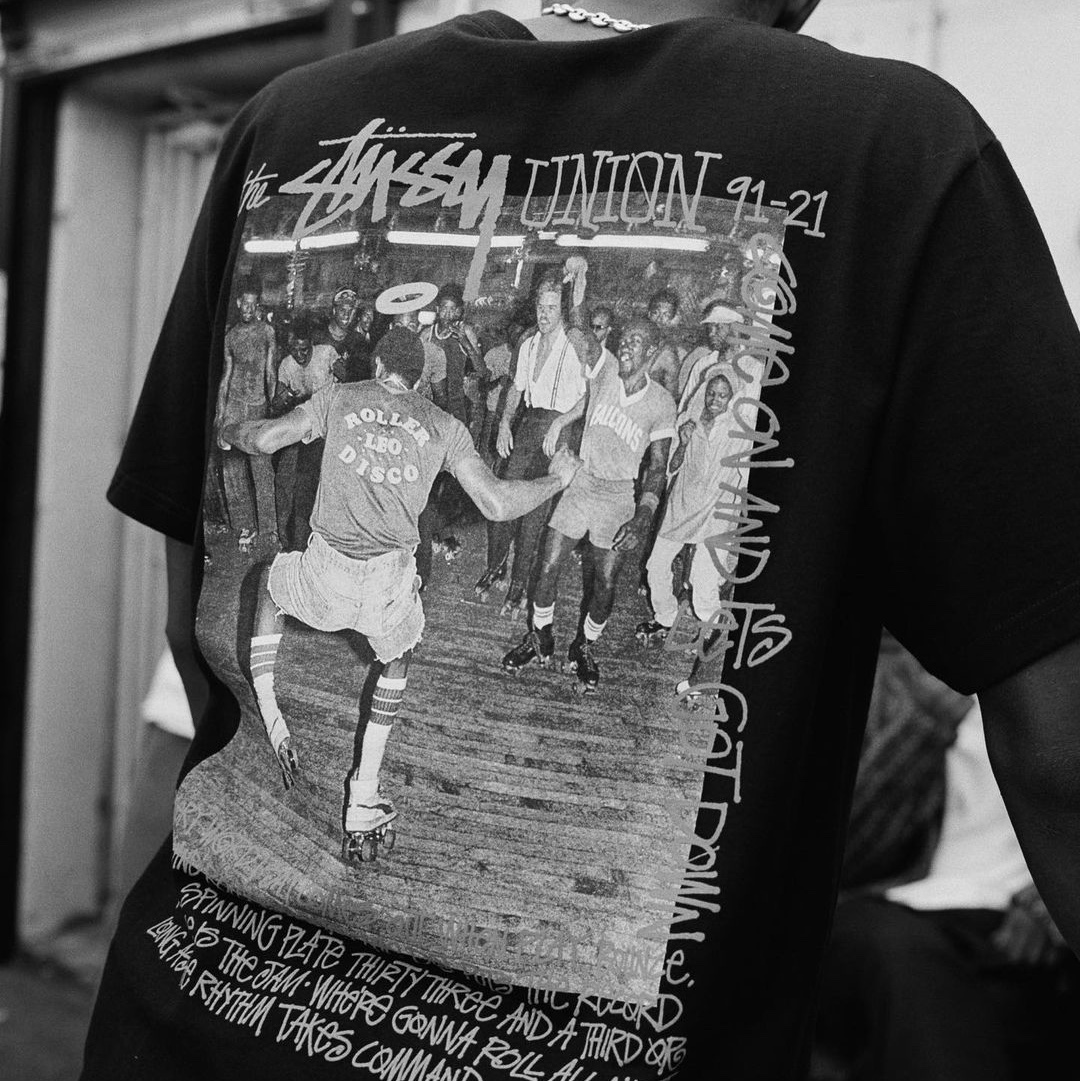 Stussy x Union Free Your Soul T-Shirt White, Stussy x Union Free Your Soul T-Shirt Black 착용 스타일 - 2