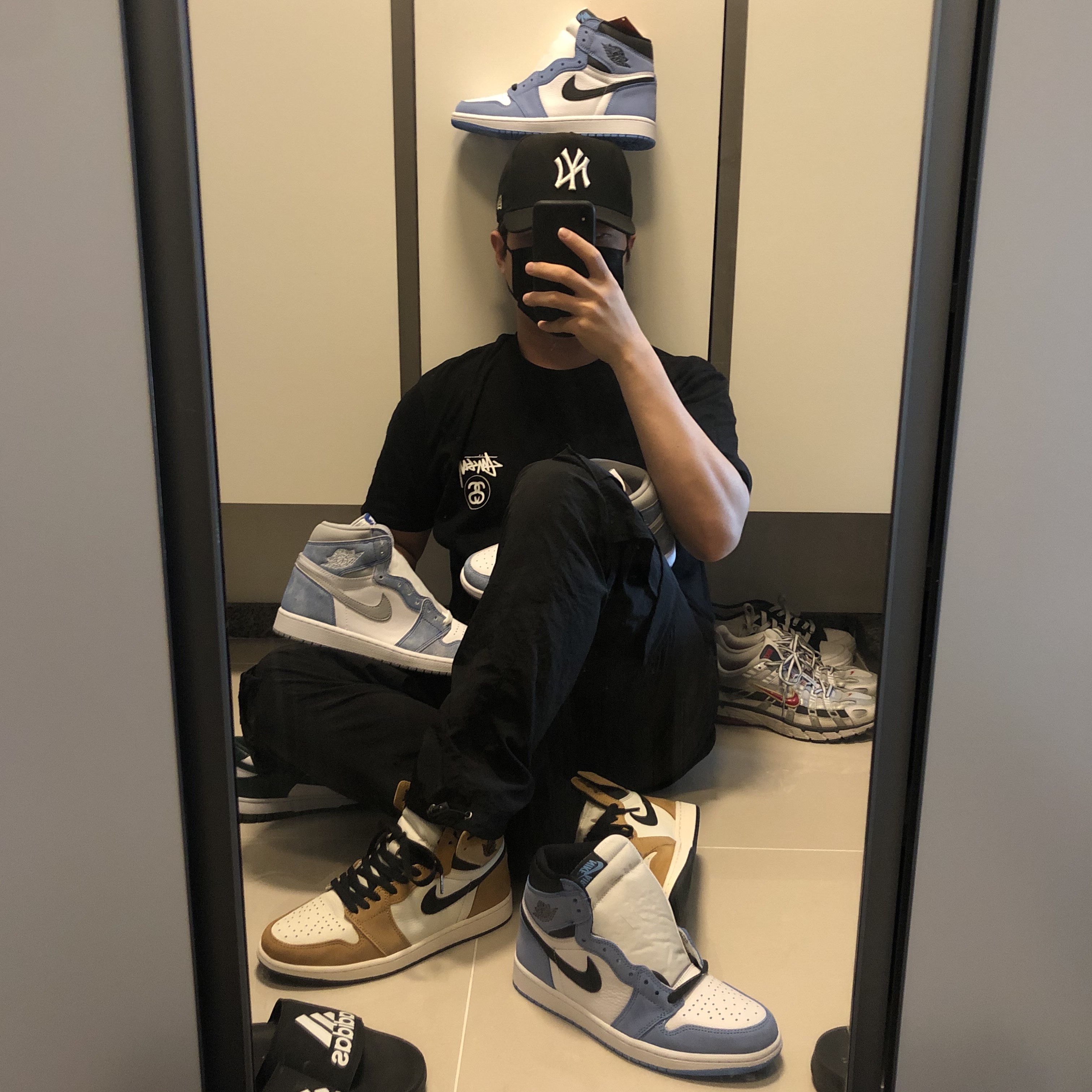 Jordan 1 Retro High Rookie of the Year, Jordan 1 Retro High OG University Blue 착용 스타일 - 1