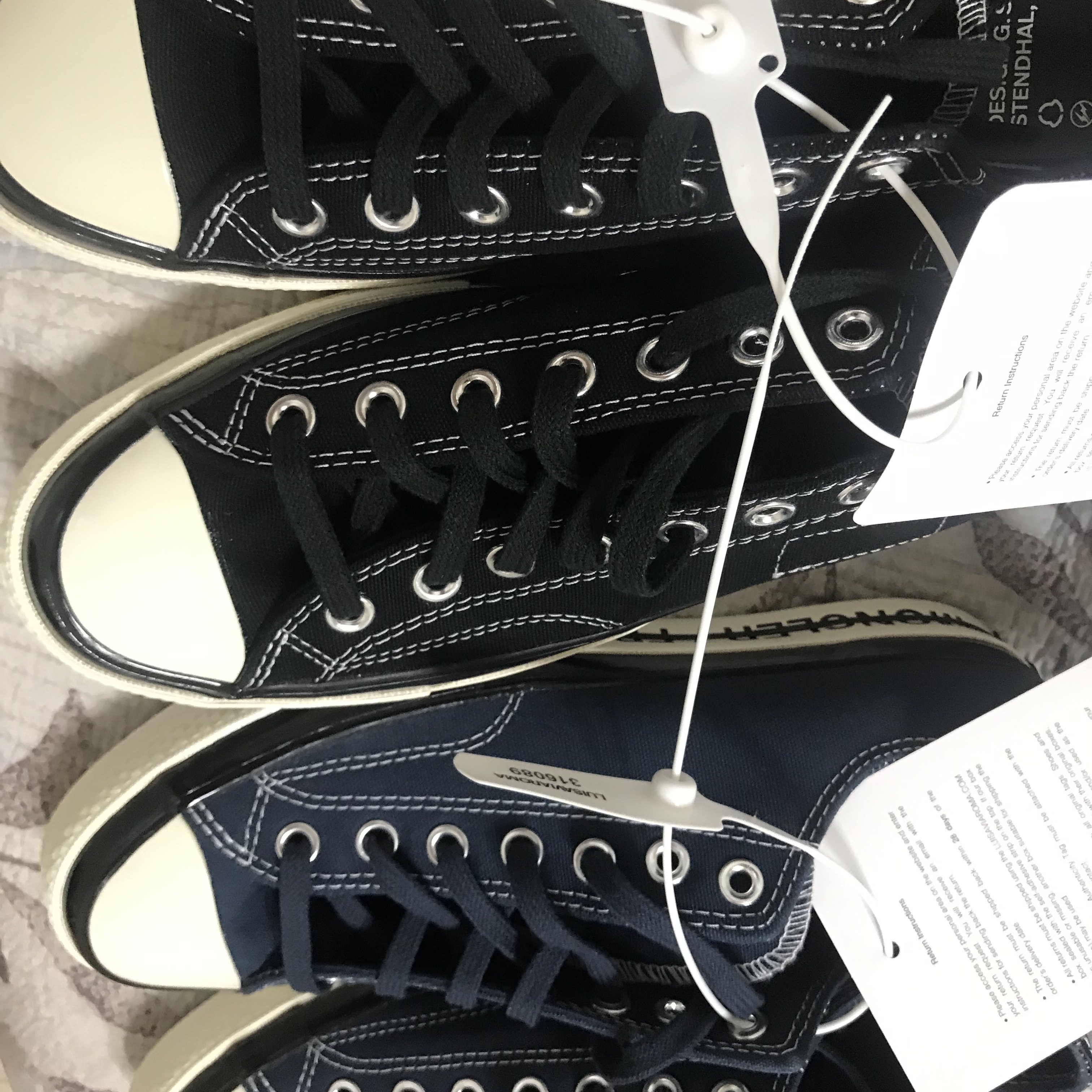 Converse x Moncler x Fragment Chuck 70 Ox Fraylor III Black, Converse x Moncler x Fragment Chuck 70 Ox Fraylor III Insignia Blue 착용 스타일