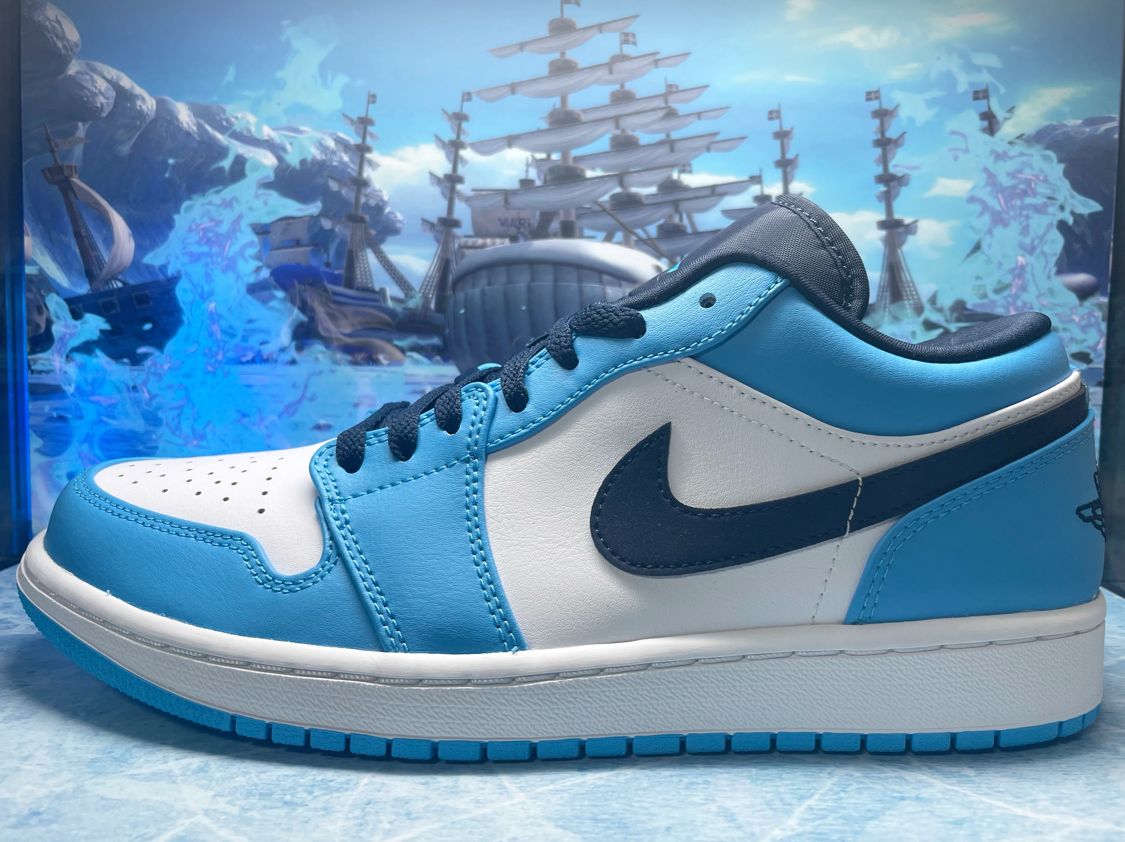 Jordan 1 Low Dark Powder Blue 착용 스타일