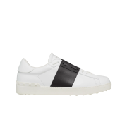 Valentino Calfskin Open Leather Sneakers White Black