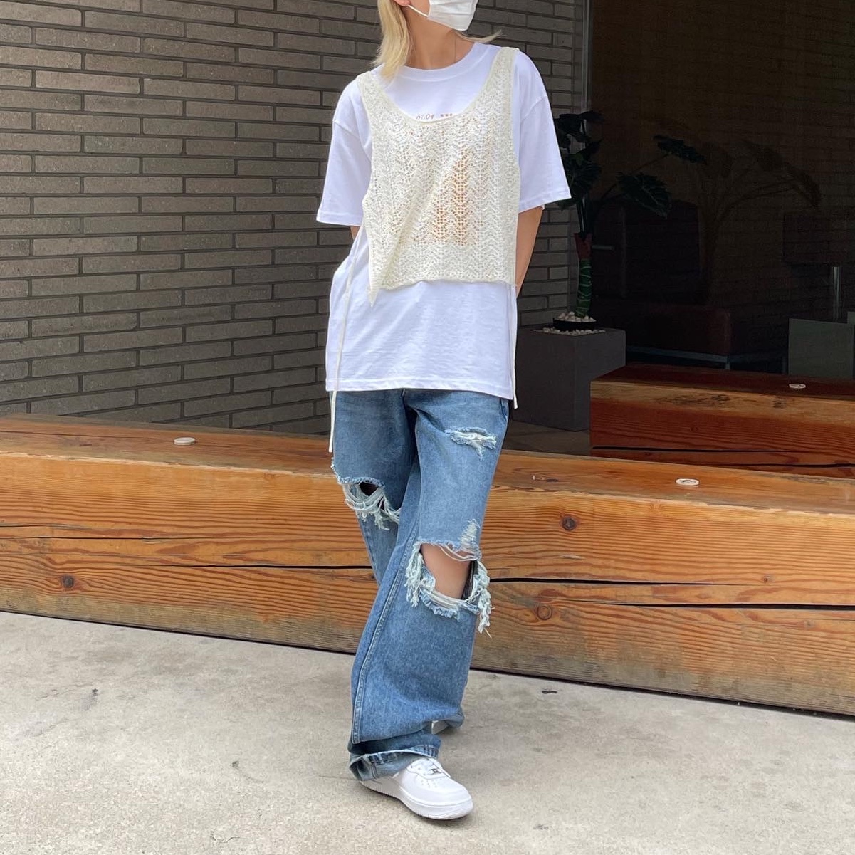 Nike Air Force 1 '07 Low White 착용 스타일 - 3