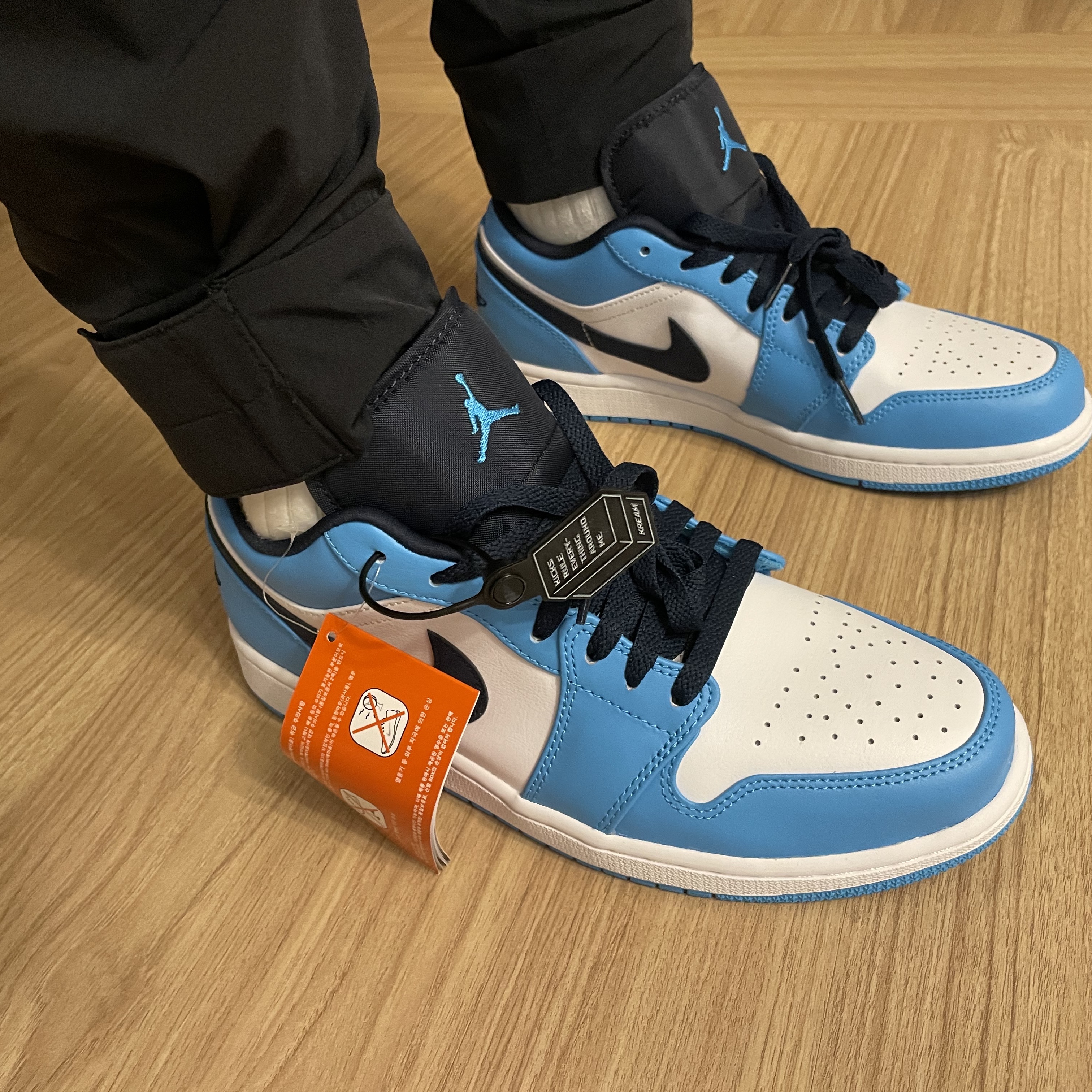 Jordan 1 Low Dark Powder Blue 착용 스타일 - 2