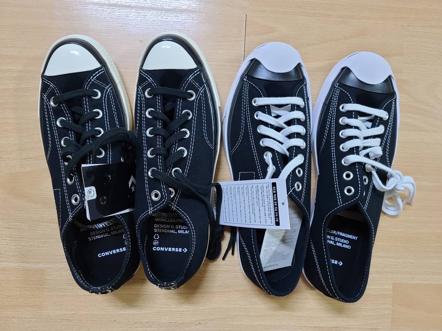 Converse x Moncler x Fragment Chuck 70 Ox Fraylor III Black, Converse x Moncler x Fragment Jack Purcell Fraylor II Black 착용 스타일 - 1