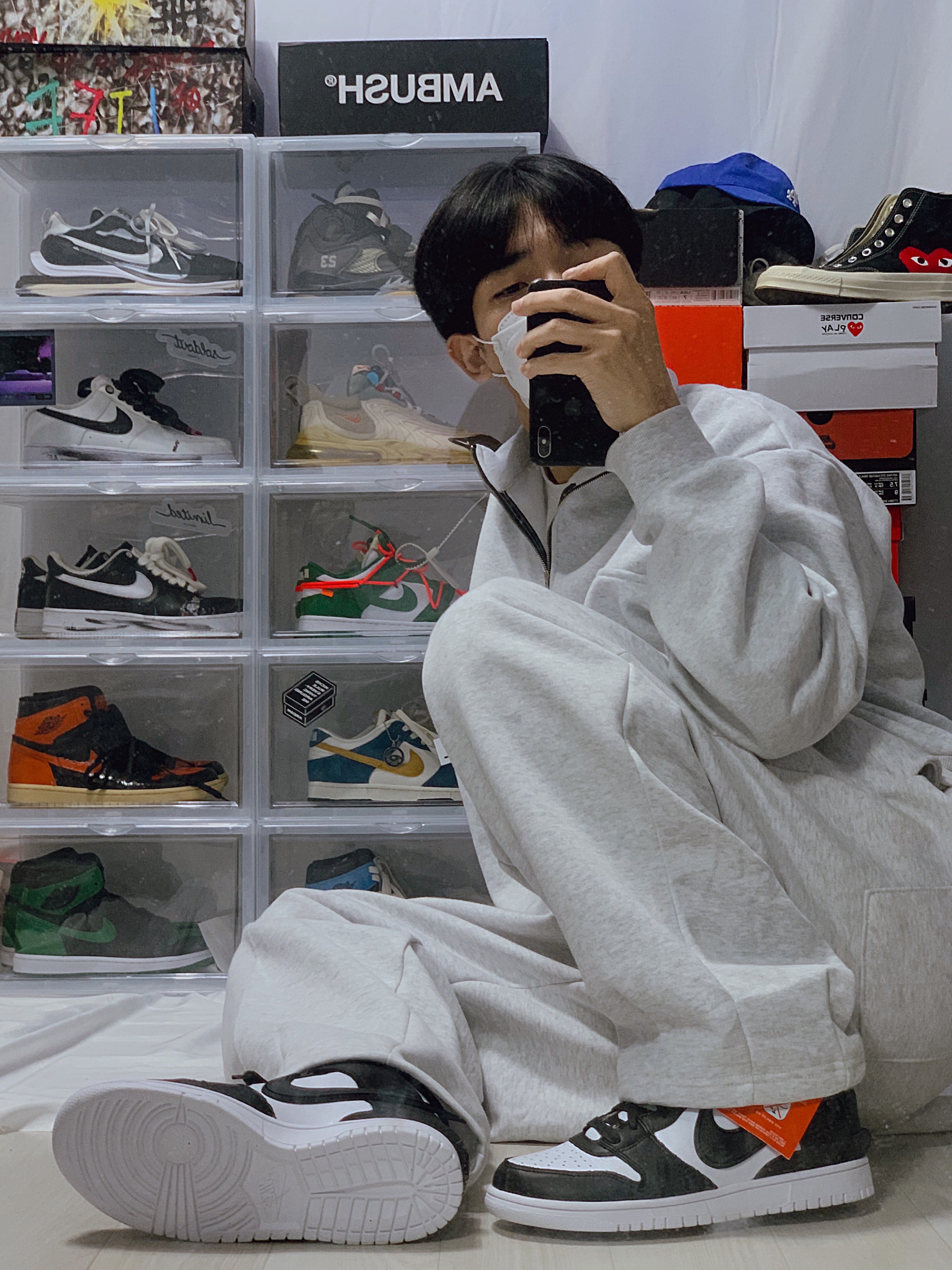 Nike x Ambush Dunk High Black, Nike x Travis Scott Air Max 270 React Cactus Trails 착용 스타일