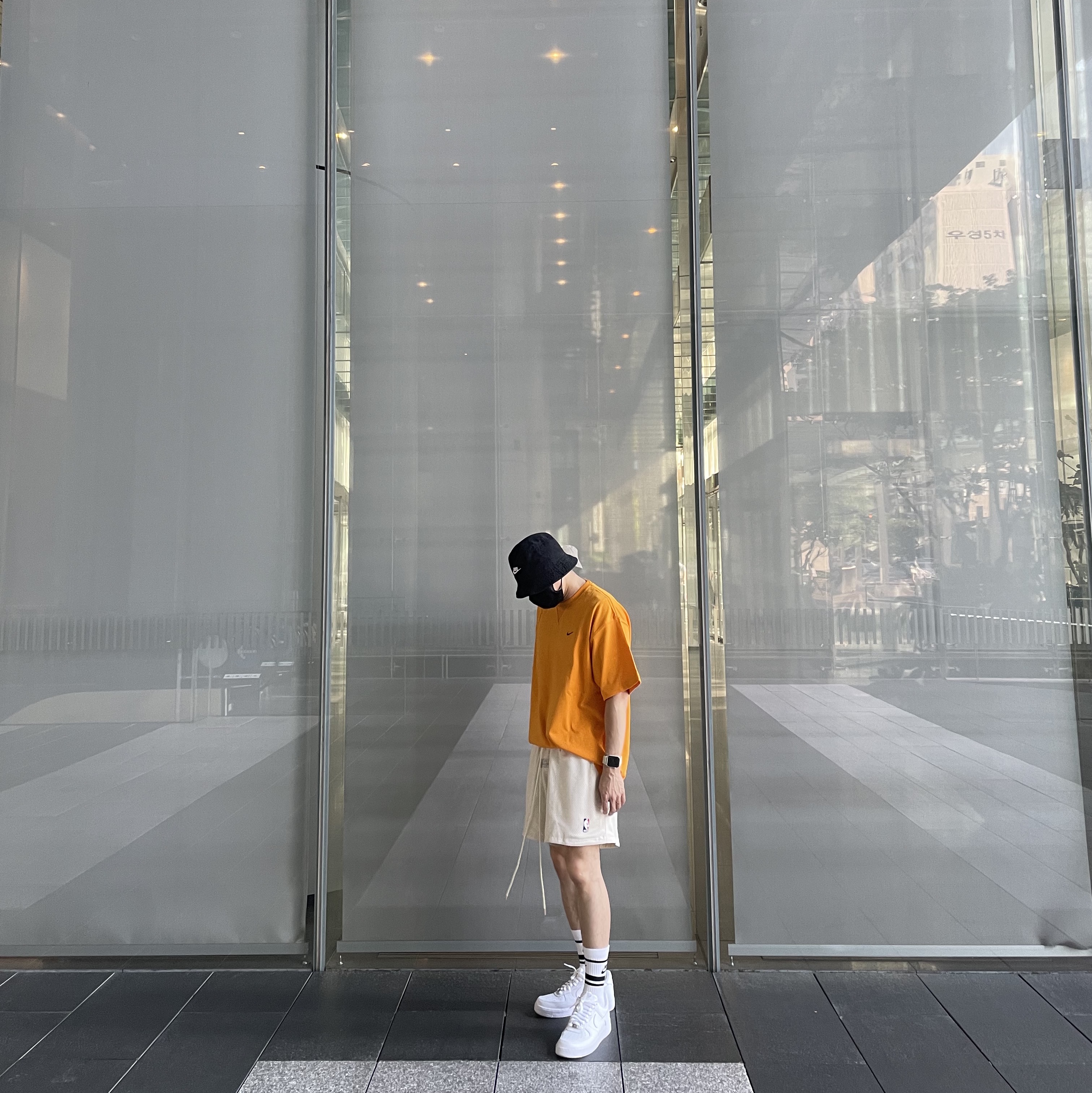 Nike Air Force 1 '07 Low White, Nike x Fear of God Basketball Shorts String 착용 스타일 - 4