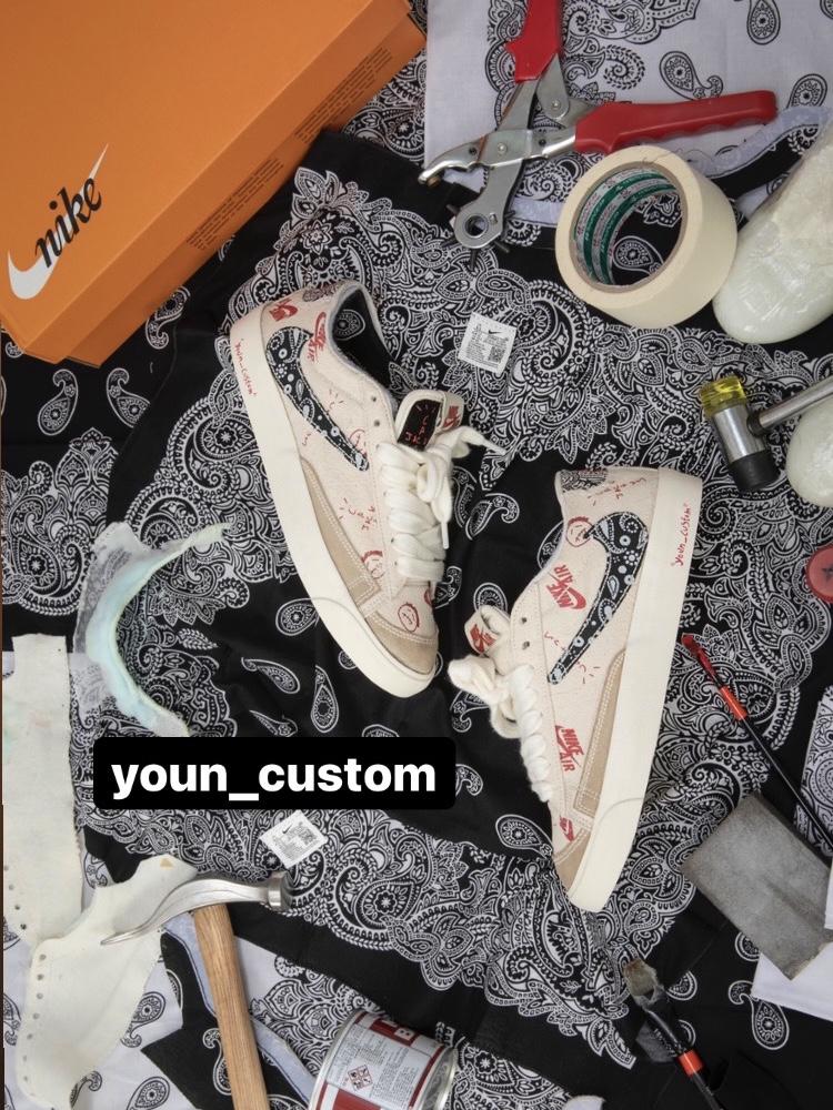Nike Blazer Low '77 Vintage Paisley Swoosh 착용 스타일 - 1