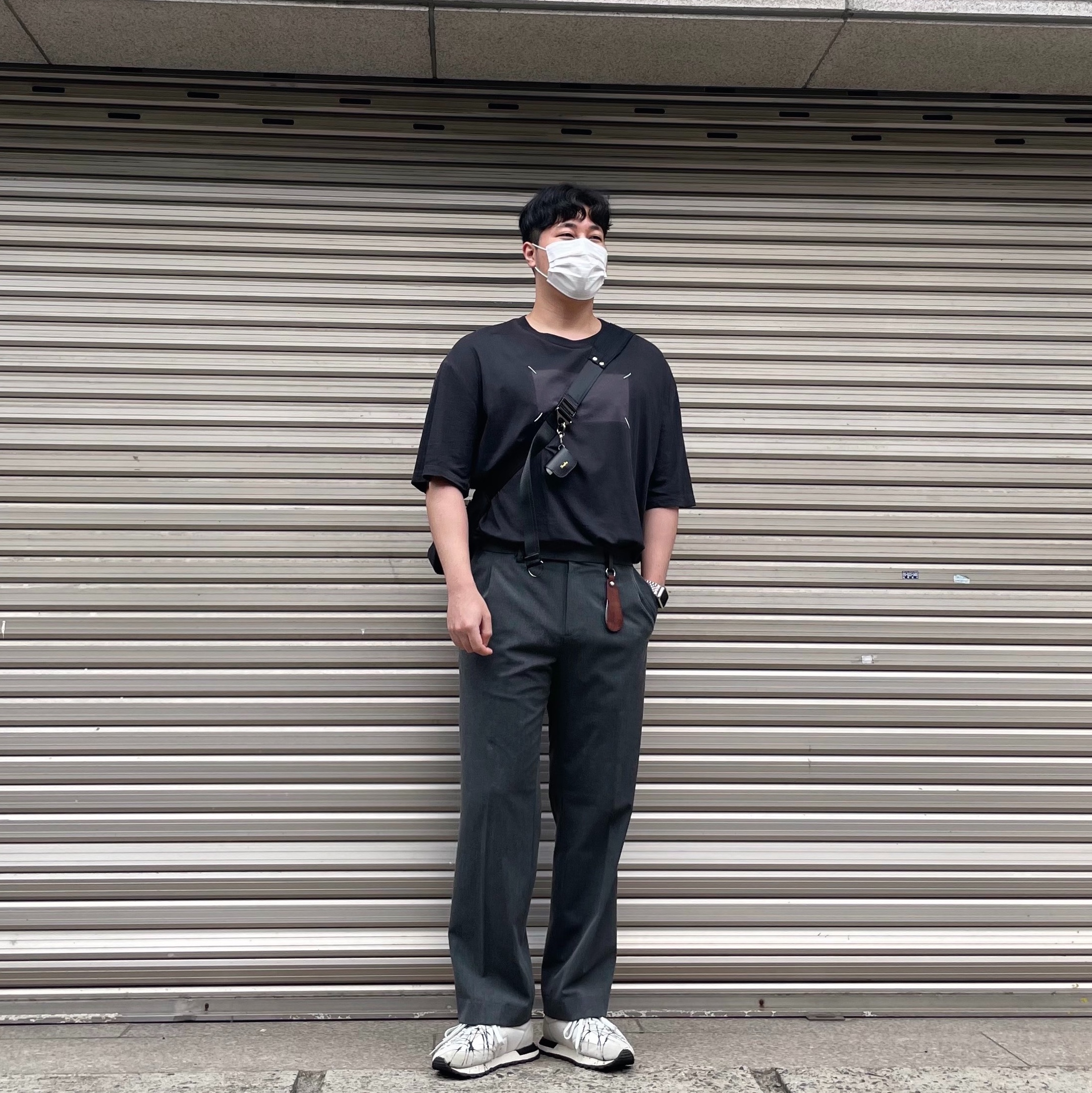 Maison Margiela Replica Paint Runners White 착용 스타일