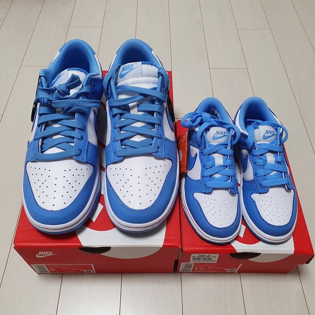 Nike Air More Uptempo 96 Bulls 2021, Nike Dunk Low Retro University Blue 착용 스타일 - 3