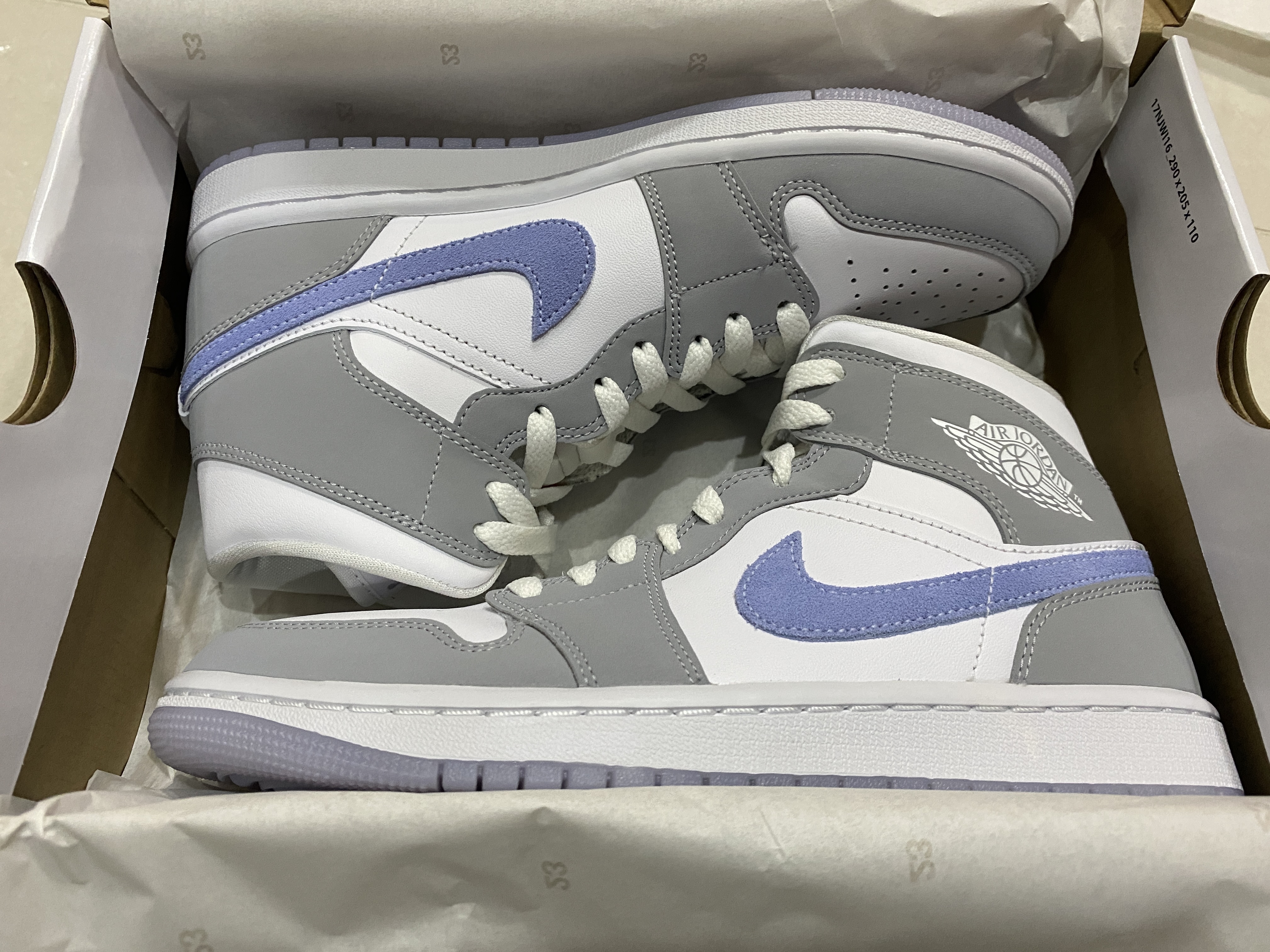 (W) Jordan 1 Mid Wolf Grey 착용 스타일