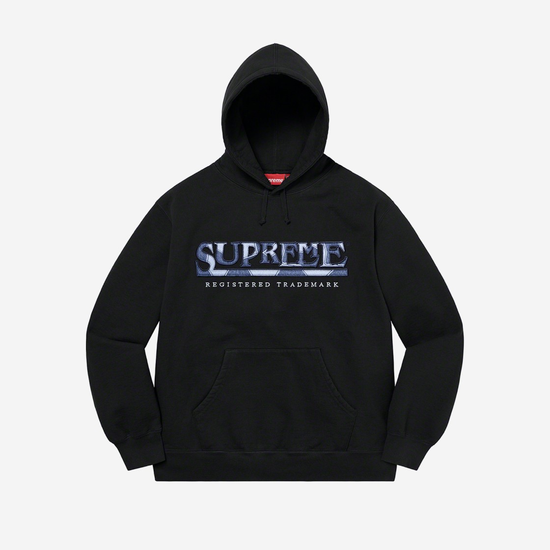 Supreme Denim Logo Hooded Sweatshirt Black - 21SS 상세 이미지 1