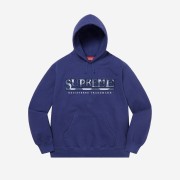 Supreme Denim Logo Hooded Sweatshirt Washed Navy - 21SS