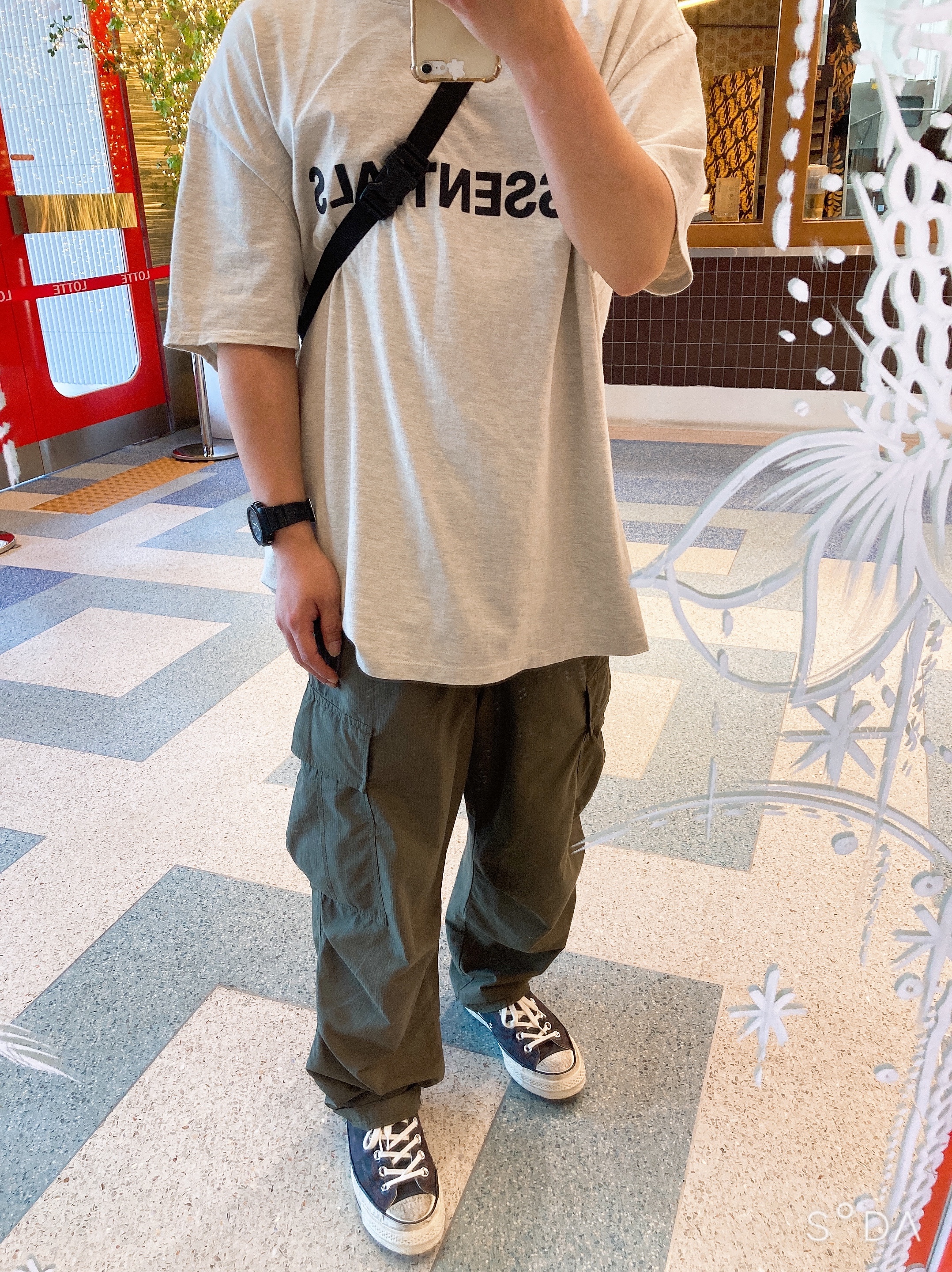Converse x Undercover Chuck 70 Ox New Warriors Camo, Essentials 3D Silicon Applique Boxy T-Shirt Oatmeal/Oatmeal Heather/Light Heather Oatmeal 2020 착용 스타일