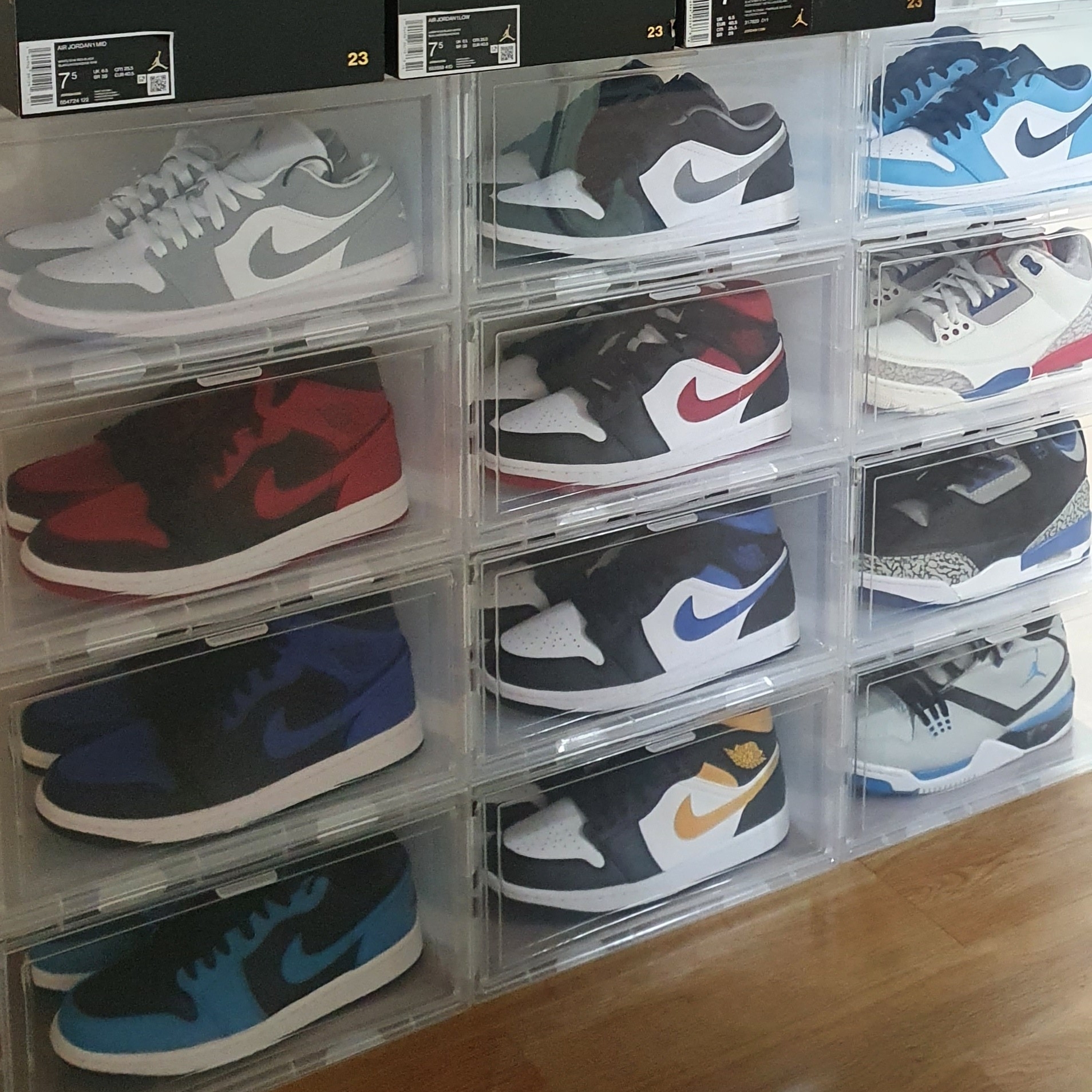 (W) Jordan 1 Low White Wolf Grey, Jordan 1 Low Black Particle Grey 착용 스타일