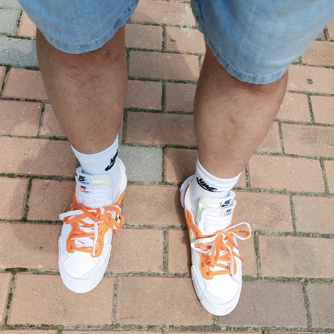 Nike x Sacai Blazer Low Magma Orange 착용 스타일