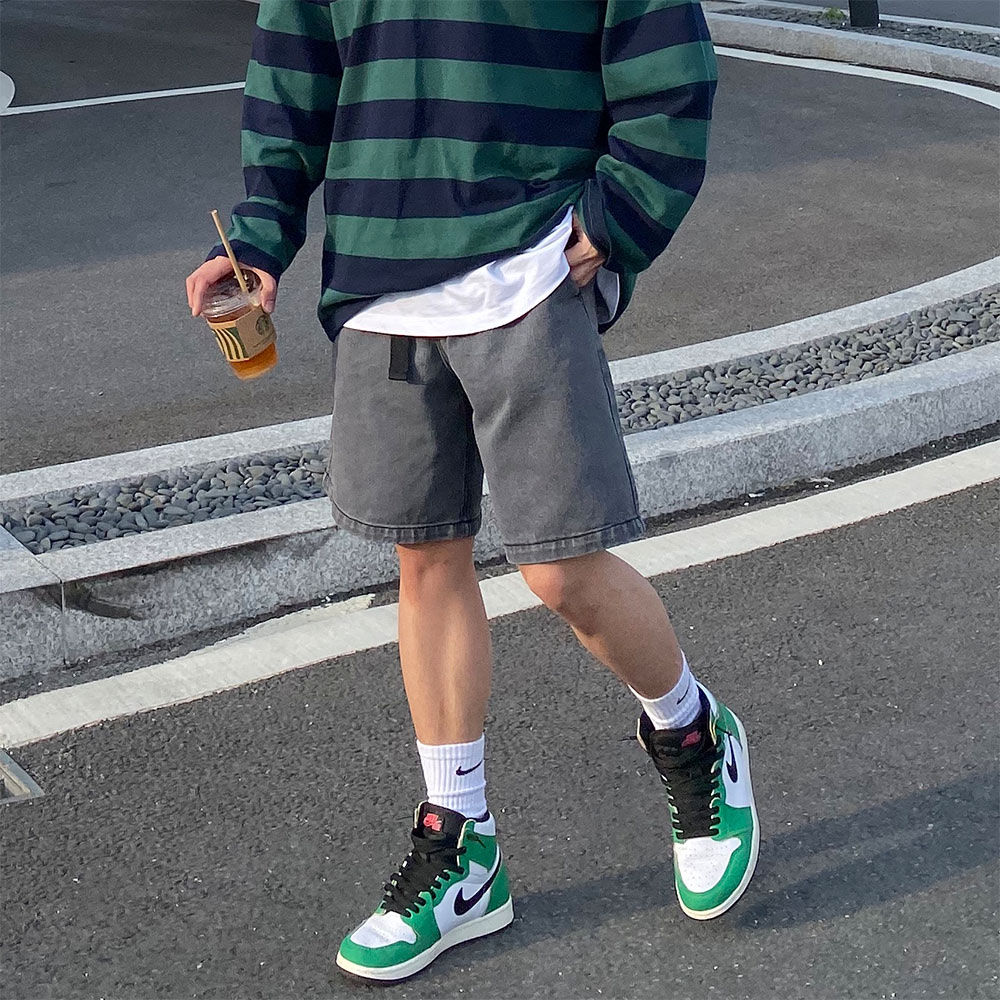 (W) Jordan 1 Retro High OG Lucky Green 착용 스타일 - 2