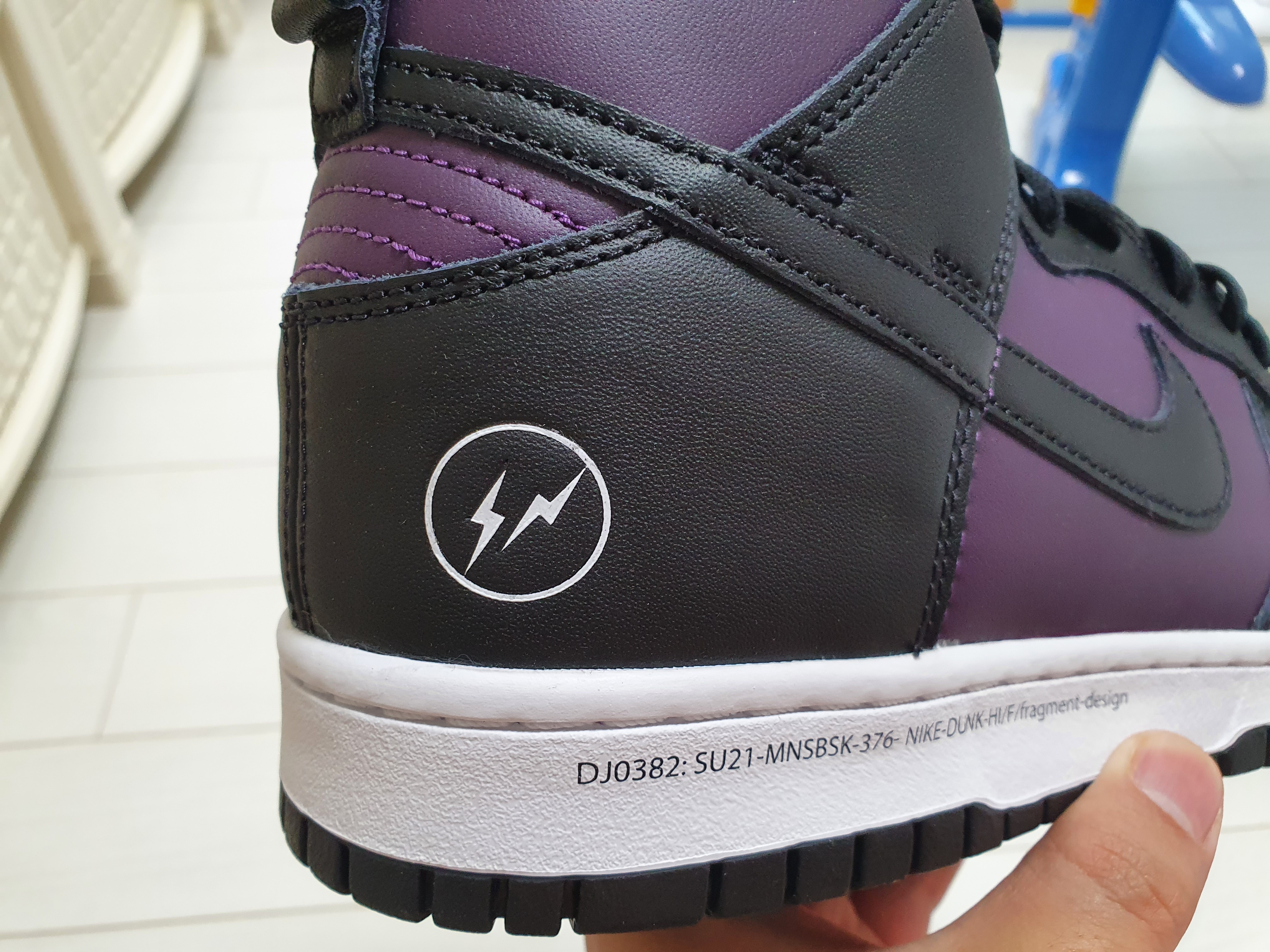 Nike x Fragment Dunk High Black 착용 스타일 - 2