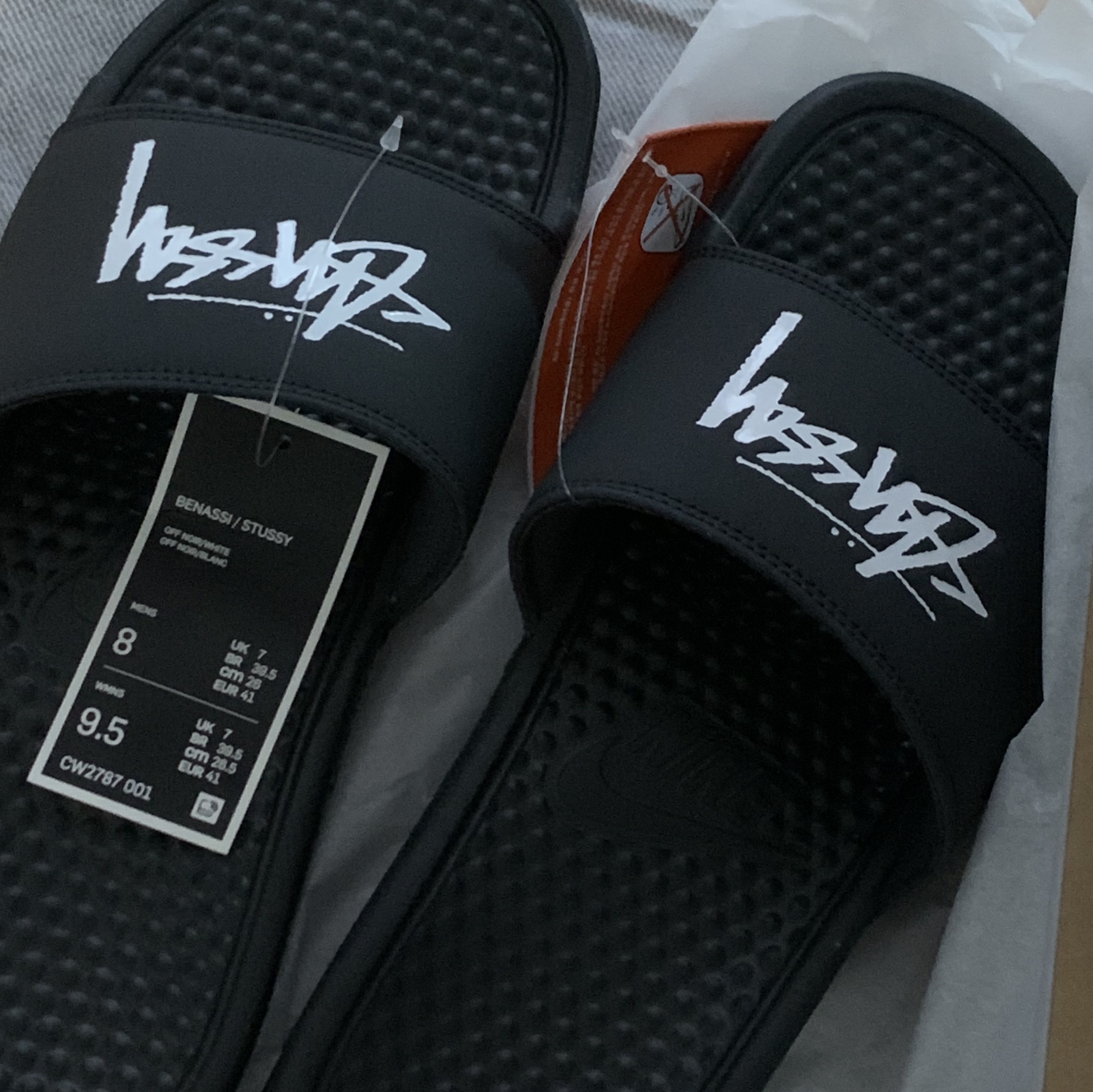 Nike x Stussy Benassi Slide Off Noir 착용 스타일 - 1