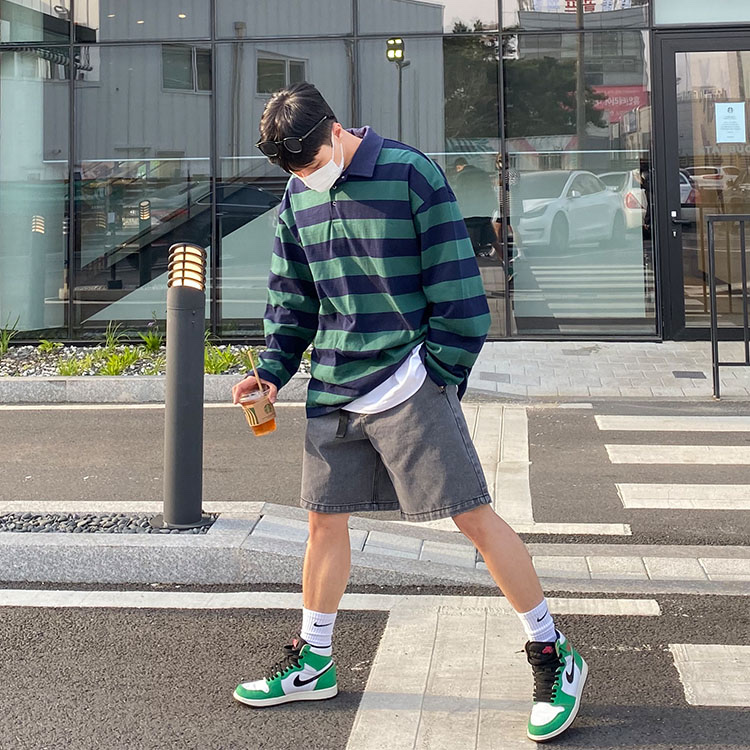 (W) Jordan 1 Retro High OG Lucky Green 착용 스타일 - 3