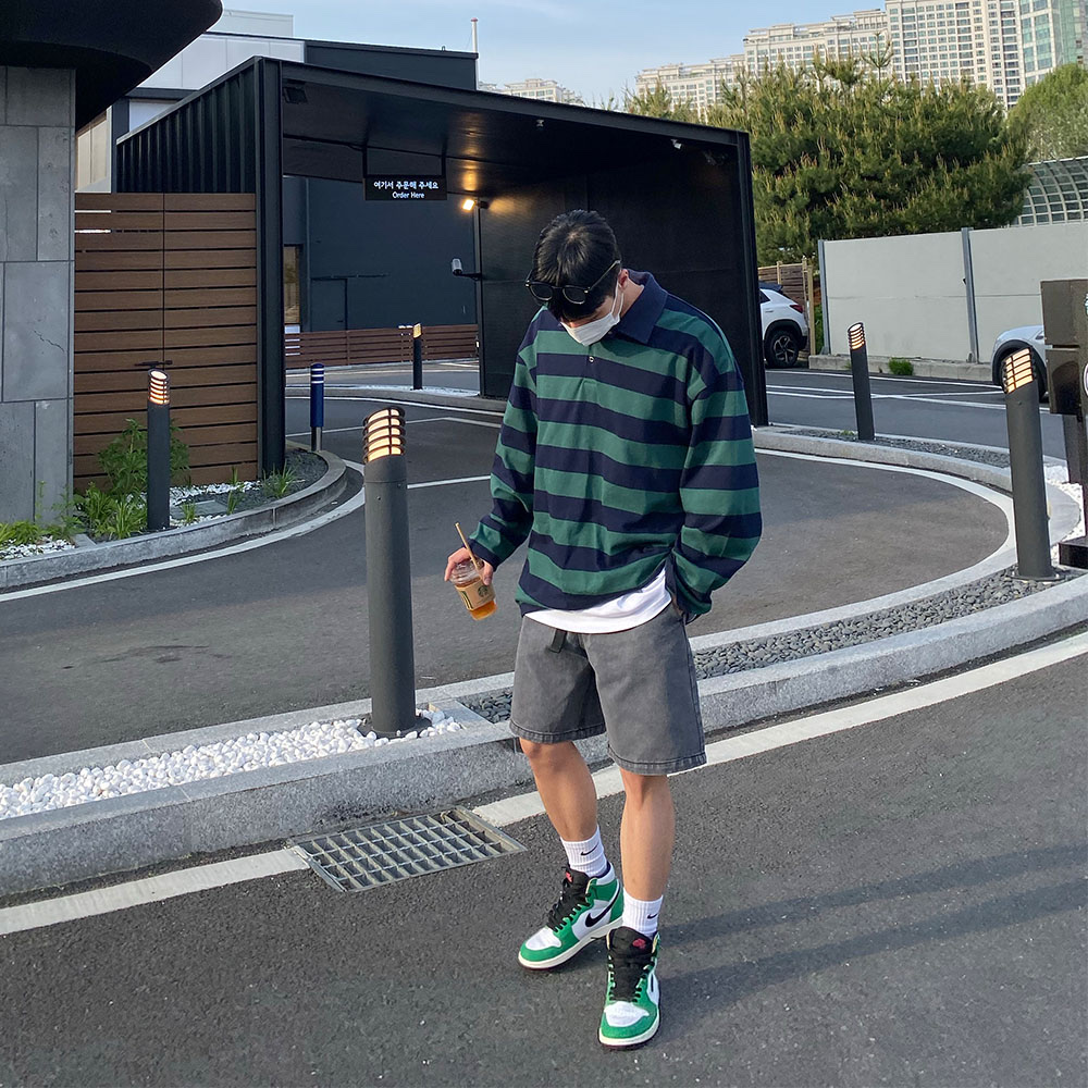 (W) Jordan 1 Retro High OG Lucky Green 착용 스타일 - 1