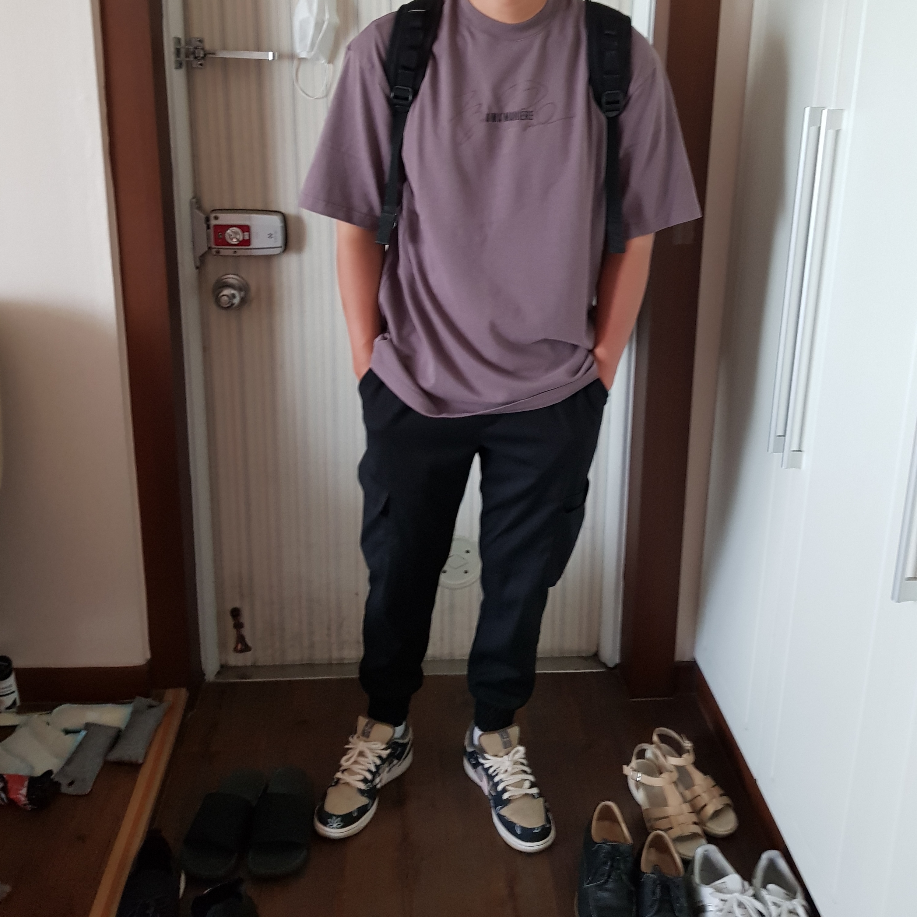Jordan x A Ma Maniere T-Shirt Violet Ore - US/EU, Nike x Travis Scott SB Dunk Low 착용 스타일