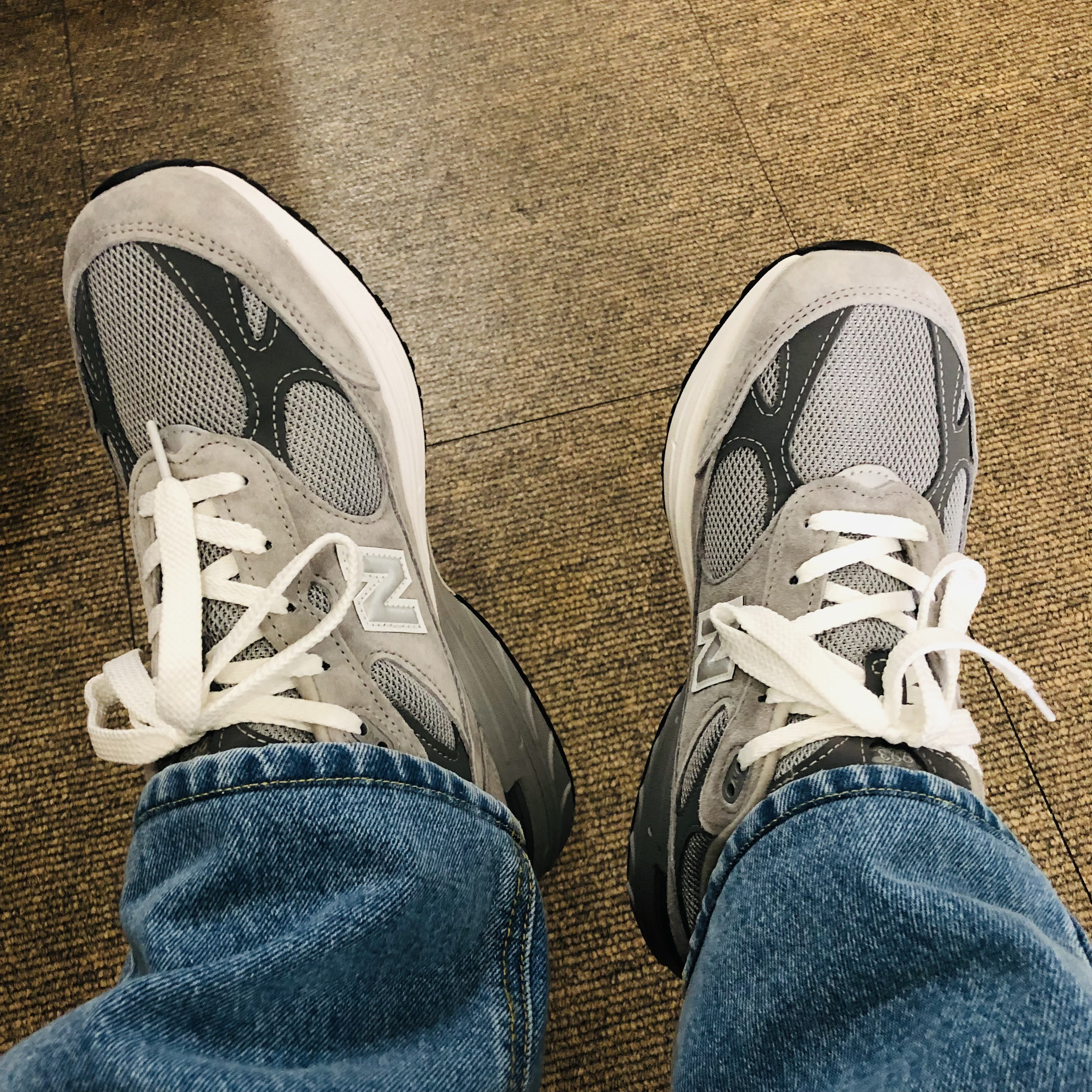 (W) New Balance 993 Made in USA Grey - B Standard 착용 스타일
