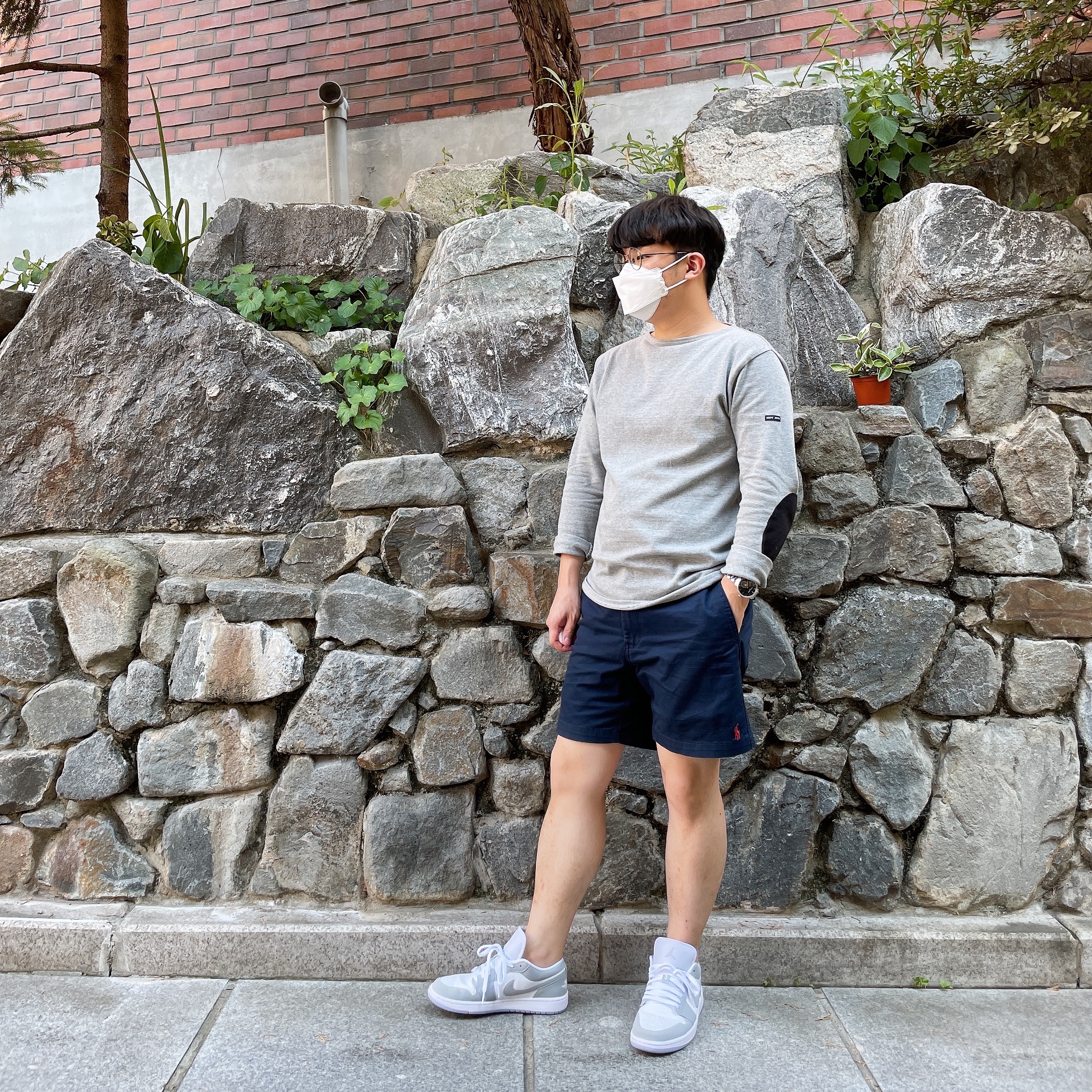 (W) Jordan 1 Low White Wolf Grey 착용 스타일