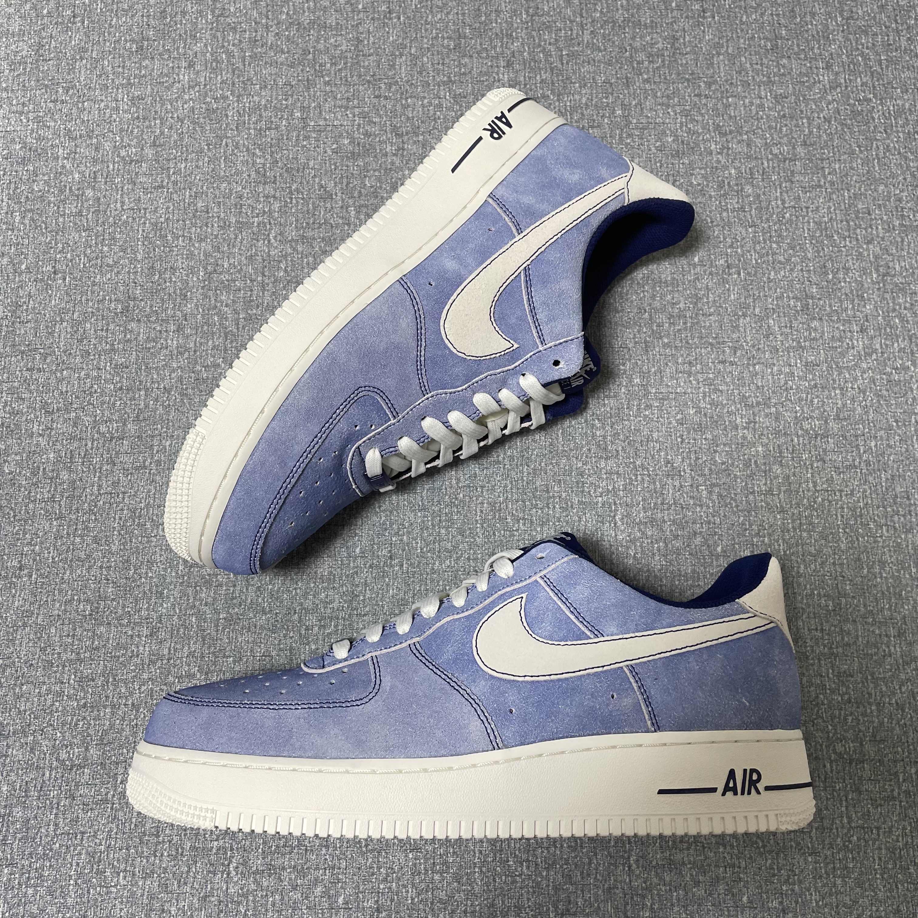 Nike Air Force 1 '07 LV8 Dusty Blue, Nike Air Force 1 '07 Low White 착용 스타일 - 3