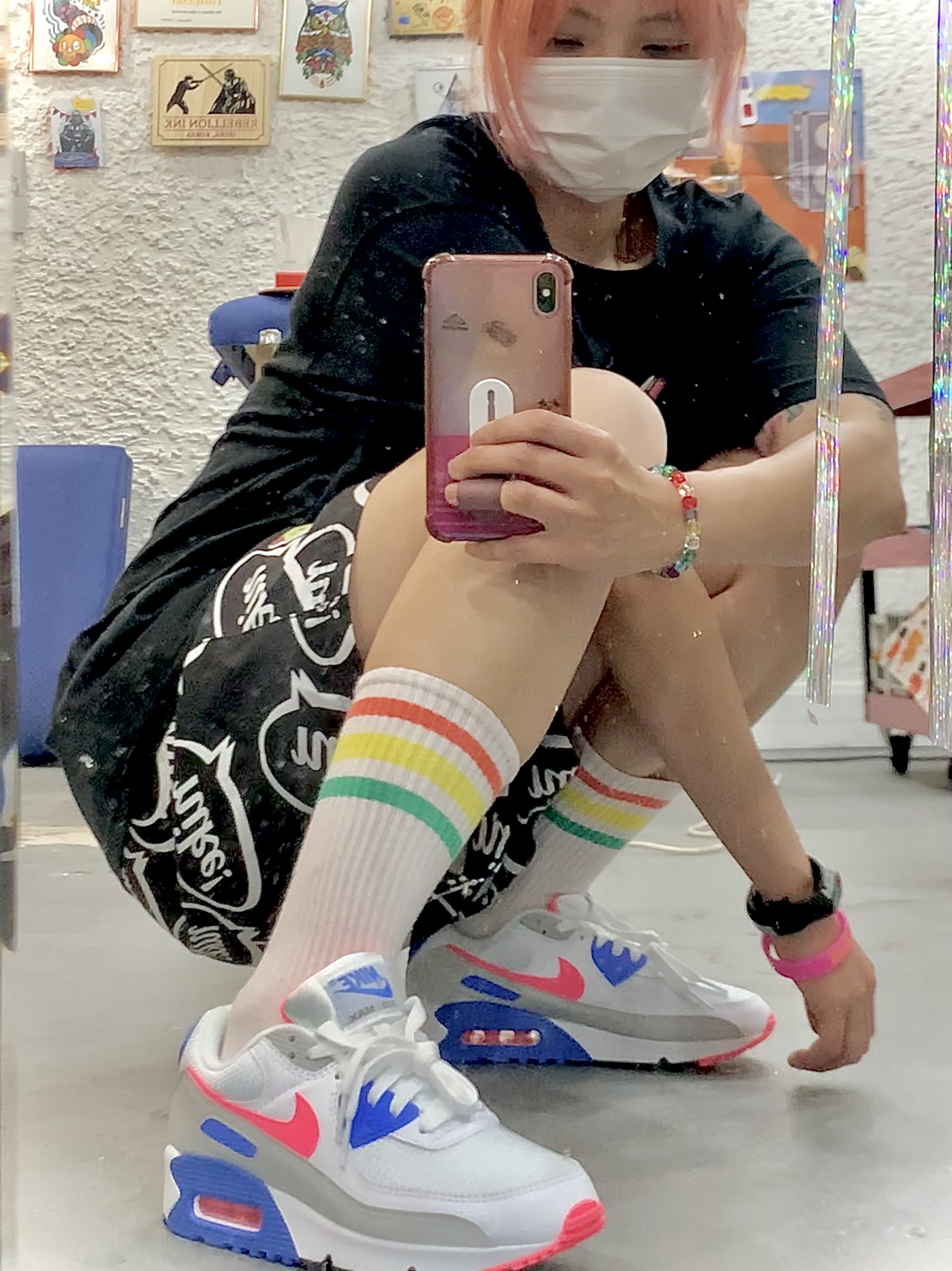 (W) Nike Air Max 3 Hot Coral 착용 스타일 - 1