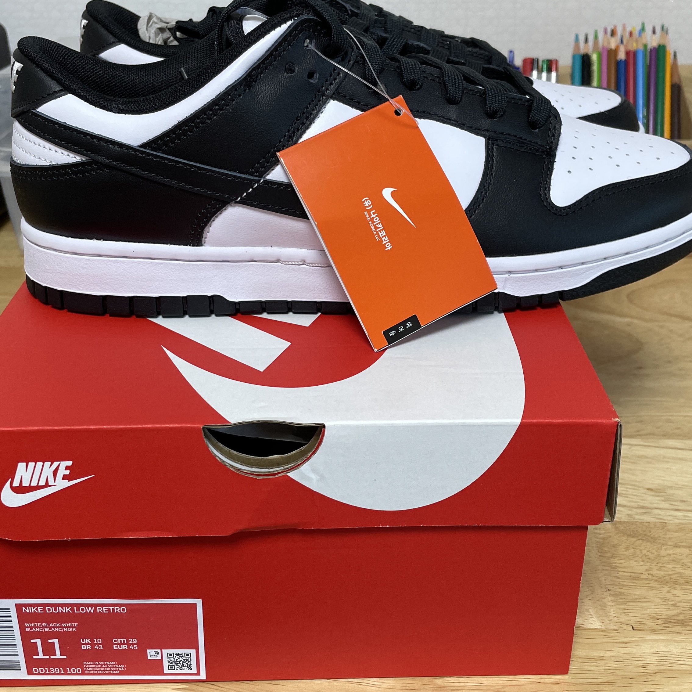 Nike Dunk Low Retro Black 착용 스타일 - 2