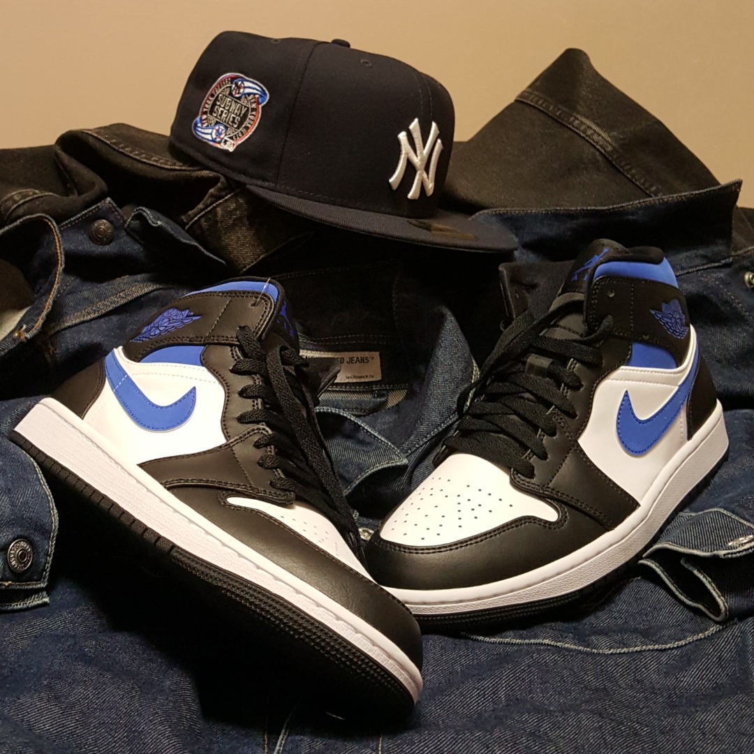 Jordan 1 Mid Racer Blue, (GS) Jordan 1 Mid Racer Blue 착용 스타일 - 2