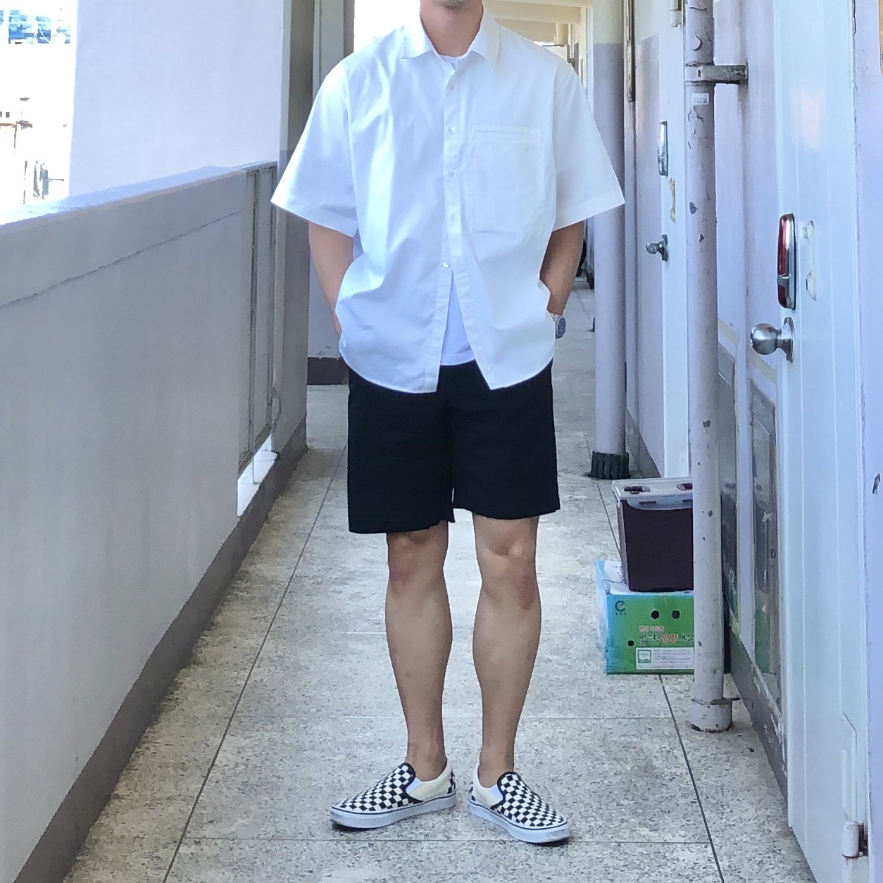 Vans Vault OG Classic Slip-On Checkerboard 착용 스타일