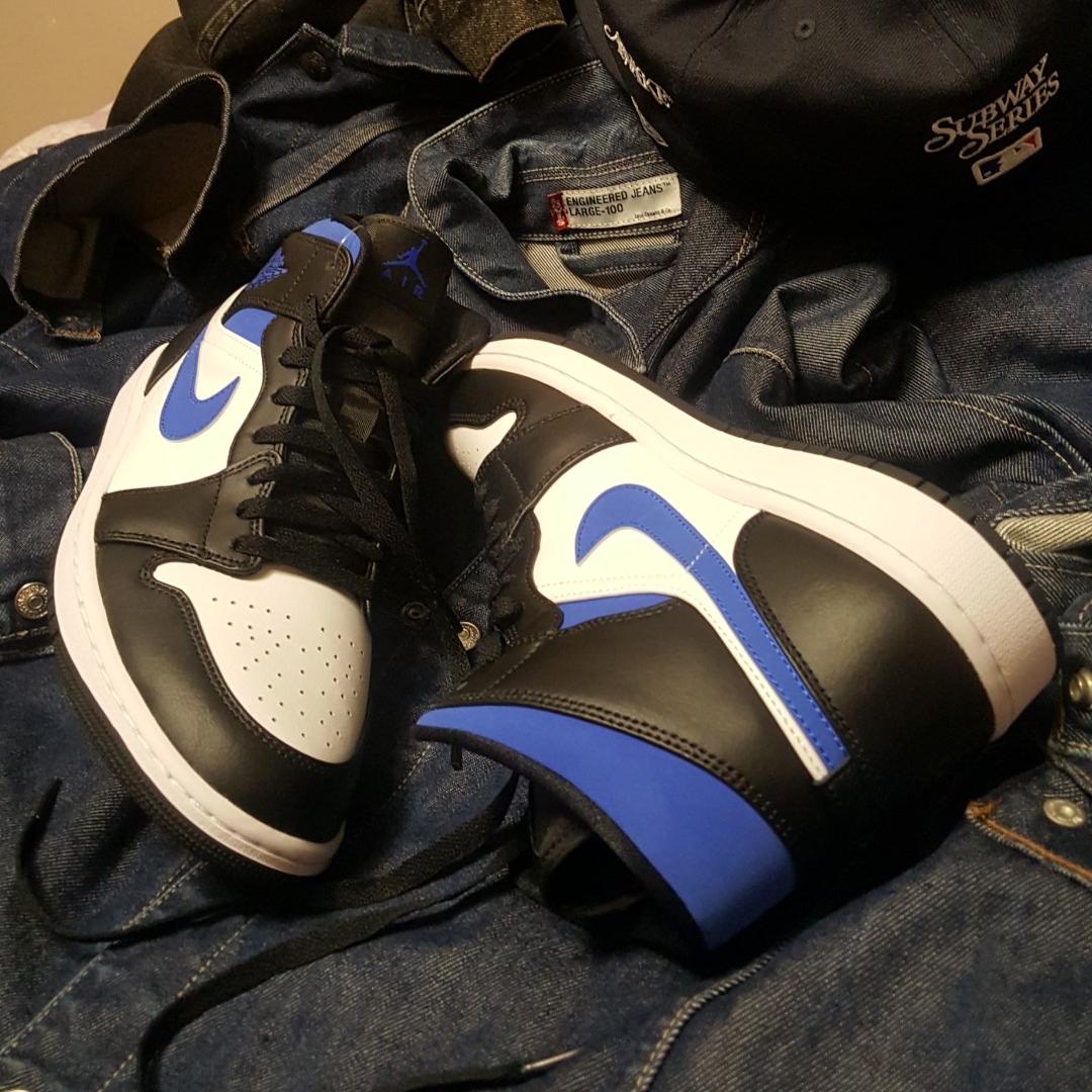Jordan 1 Mid Racer Blue, (GS) Jordan 1 Mid Racer Blue 착용 스타일 - 4
