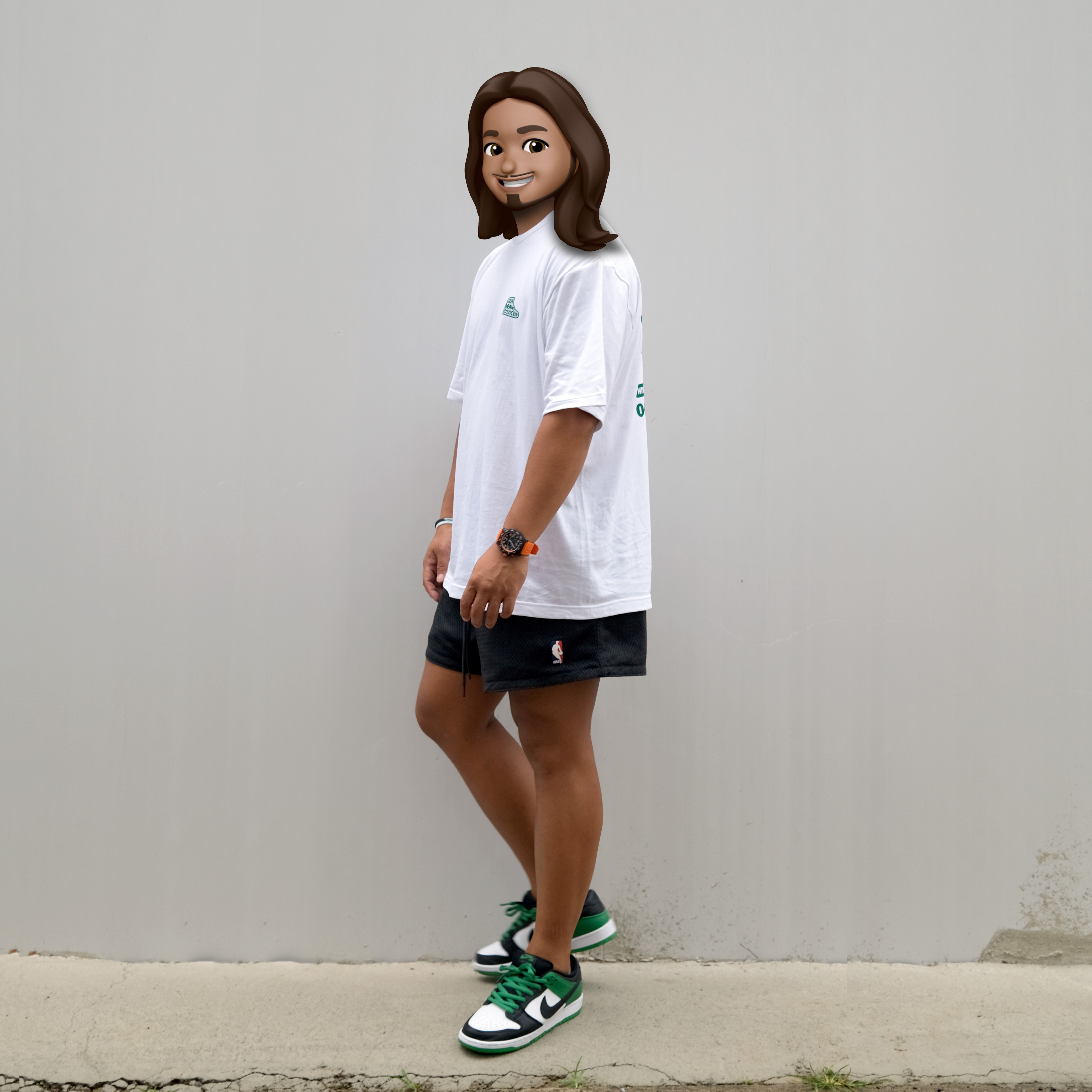 Nike SB Dunk Low Pro Black and Classic Green, Nike x Fear of God Basketball Shorts Off Noir 착용 스타일 - 1