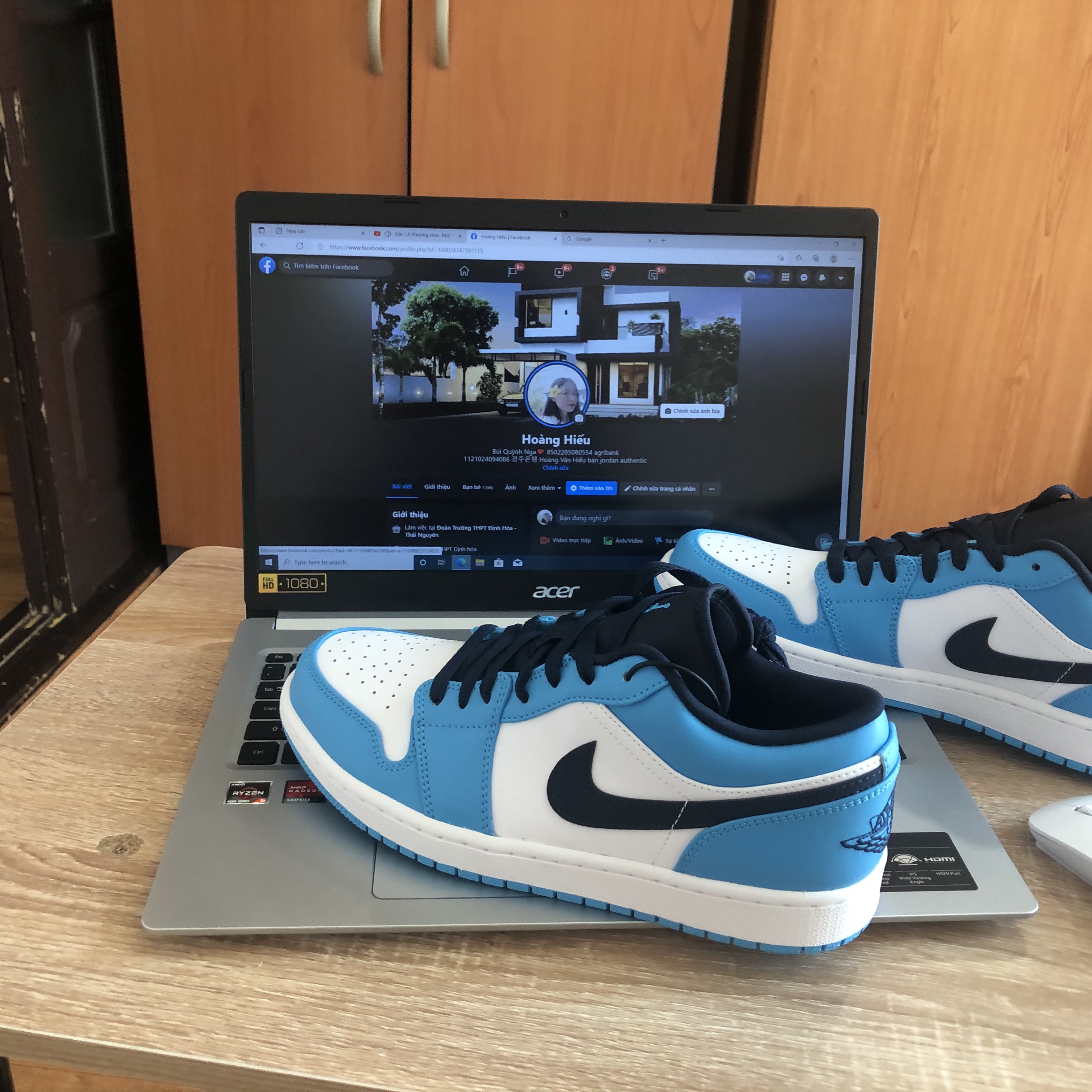 Jordan 1 Low Dark Powder Blue 착용 스타일