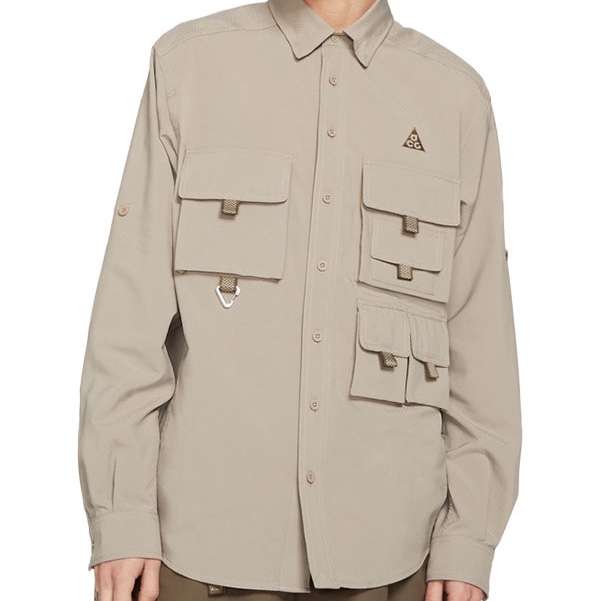 Nike ACG Devastation Trail Work Shirt Moon Fossil - Asia 착용 스타일