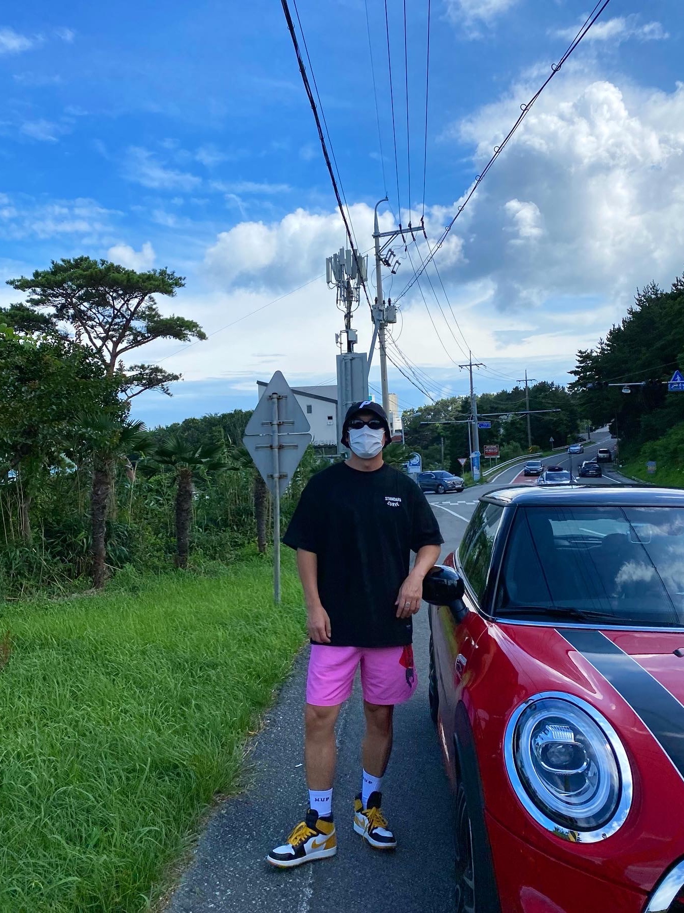 Palace Cordura Safari 6-Panel Black - 21SS, Stussy x Cactus Plant Flea Market Shorts Pink 착용 스타일 - 3