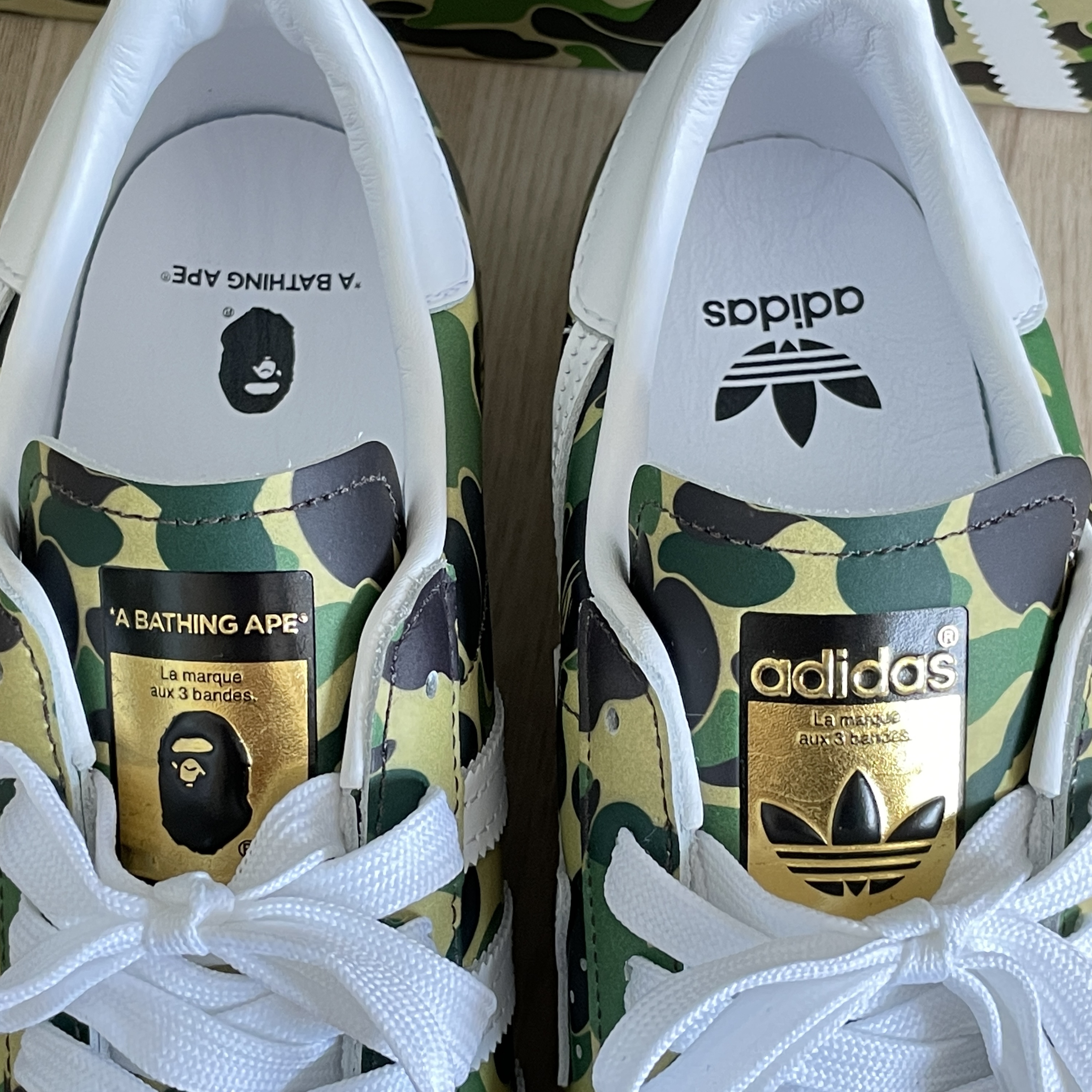 Adidas x BAPE Superstar 80s Green Camo 착용 스타일 - 4
