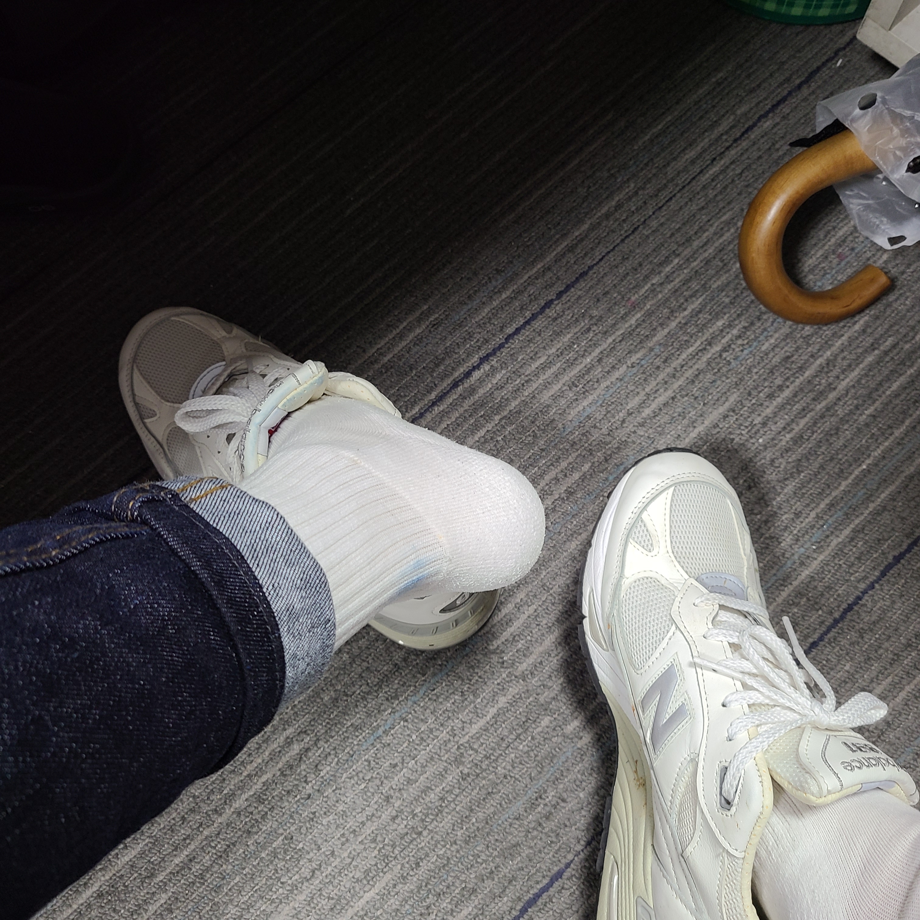 New Balance 991 Made in UK White Silver 착용 스타일 - 2