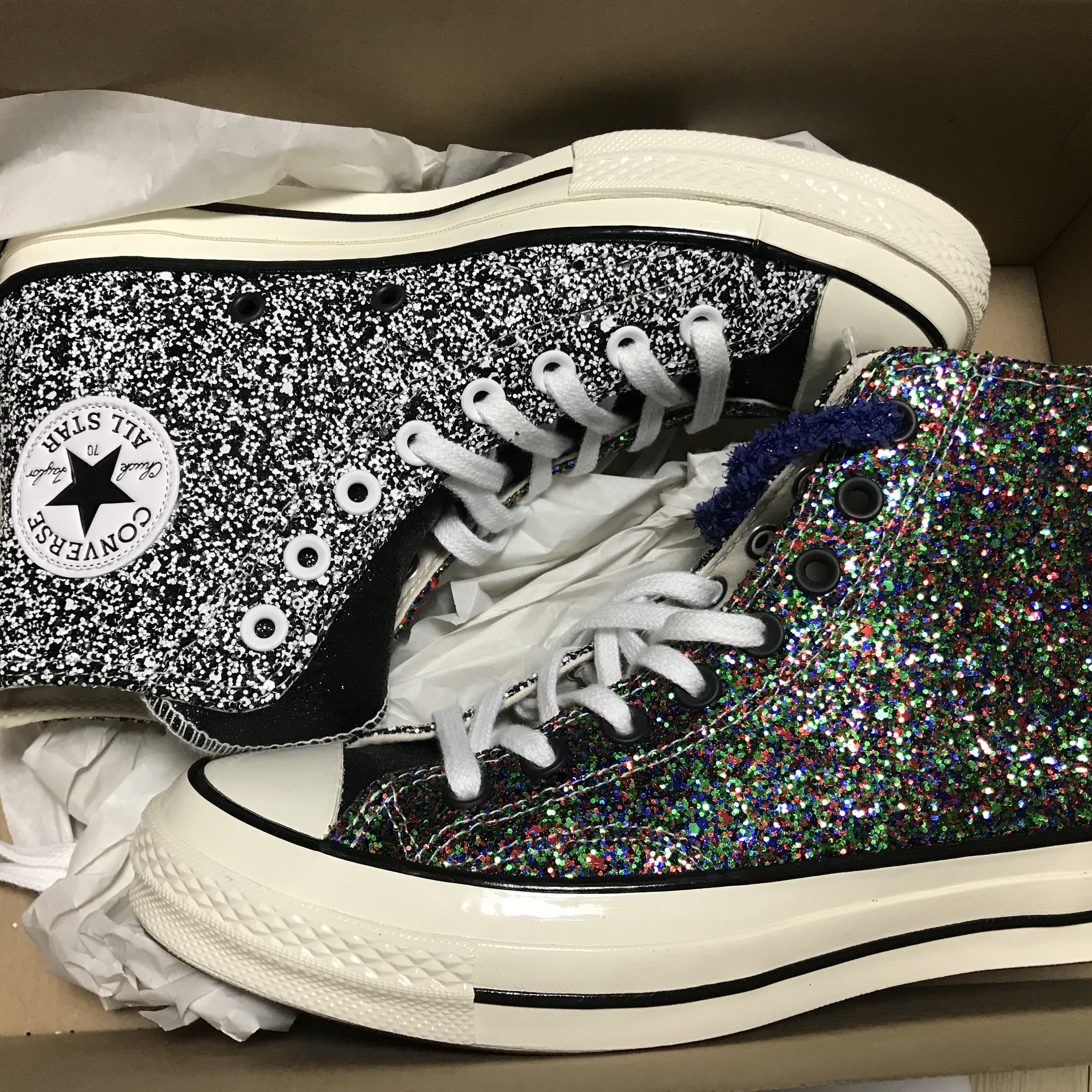 Converse x JW Anderson Chuck 70 Hi Black Glitter 착용 스타일