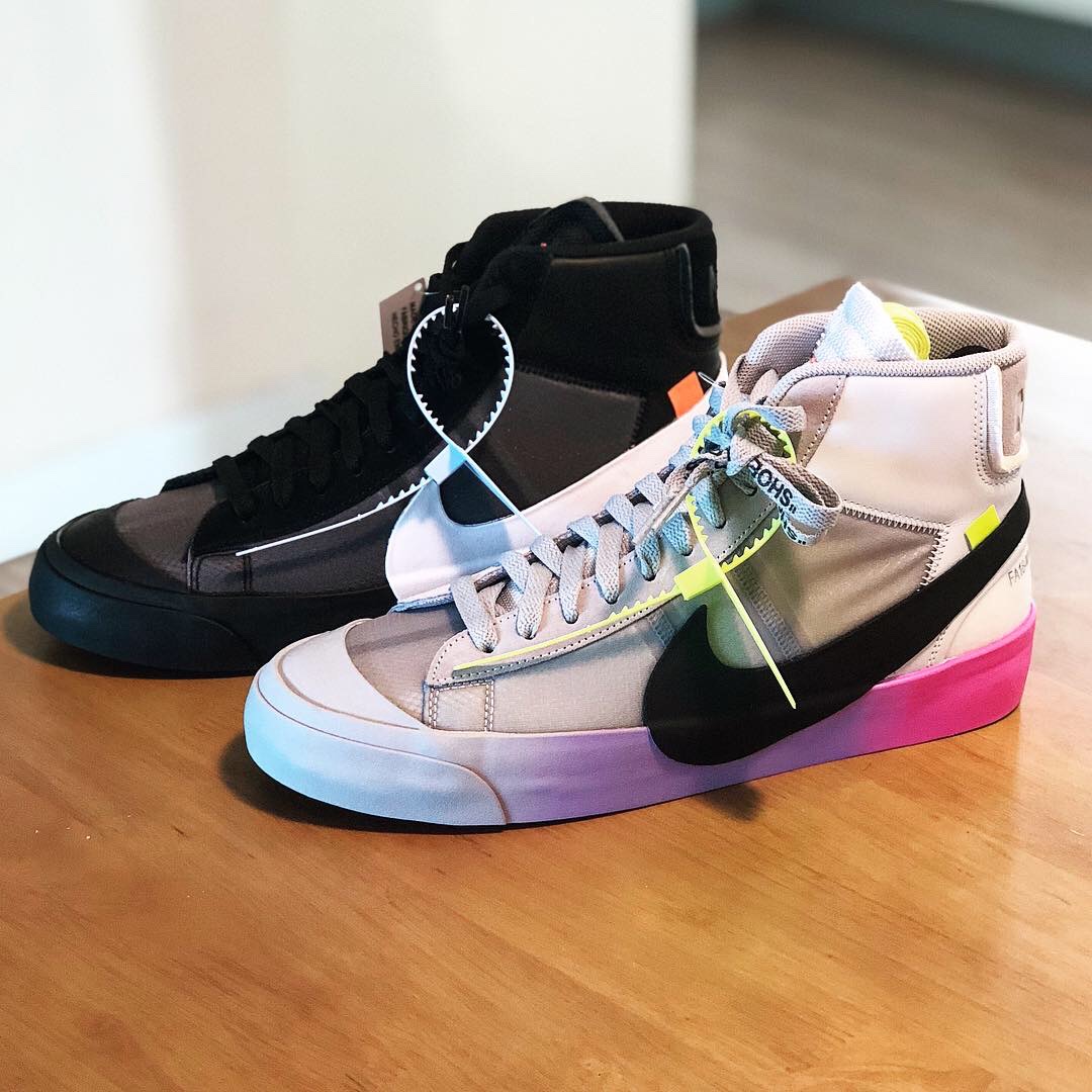 Nike x Off-White Blazer Mid Grim Reaper Black, Nike x Off-White Blazer Mid Wolf Grey Serena Queen 착용 스타일 - 3