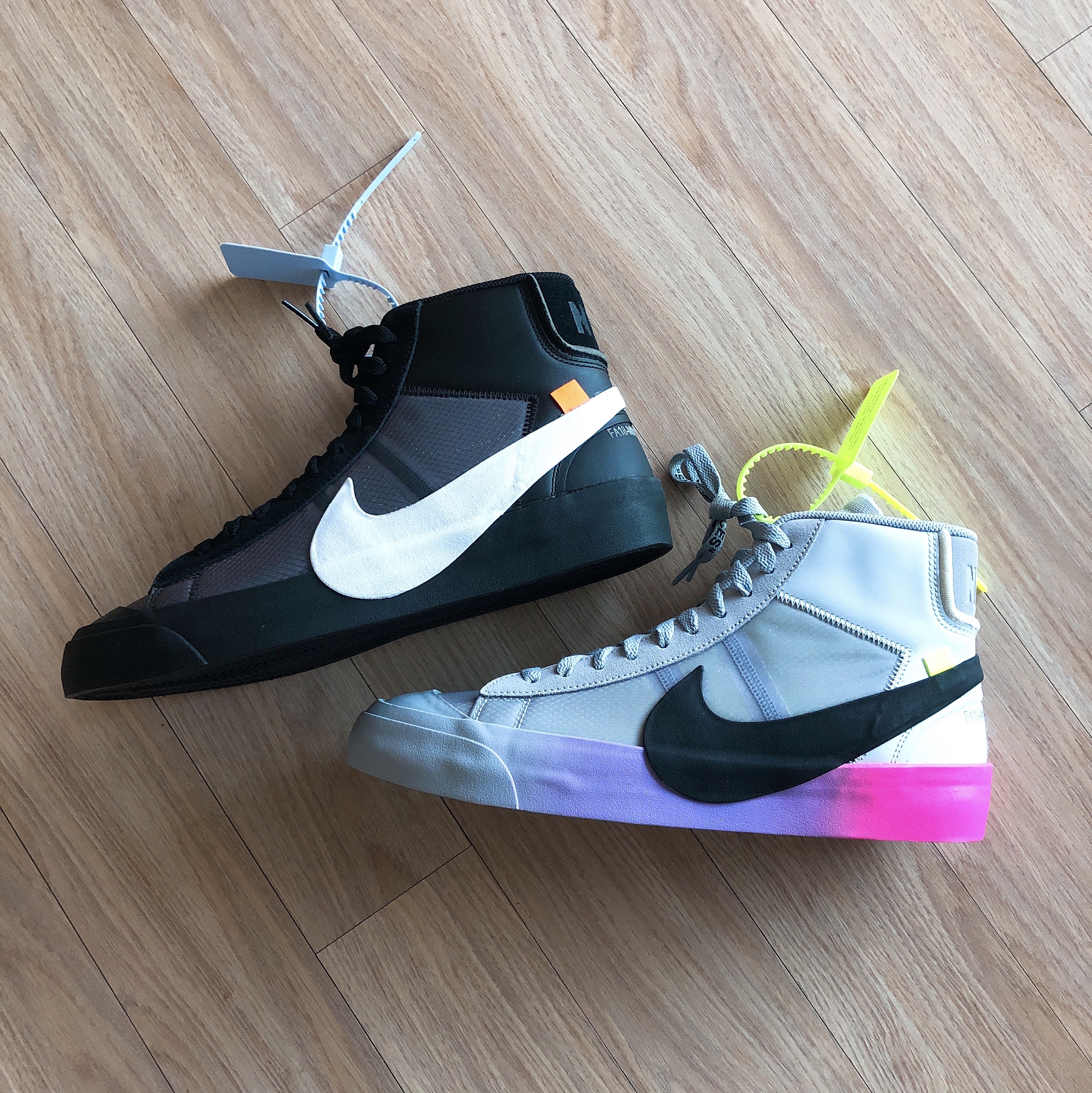 Nike x Off-White Blazer Mid Grim Reaper Black, Nike x Off-White Blazer Mid Wolf Grey Serena Queen 착용 스타일 - 1